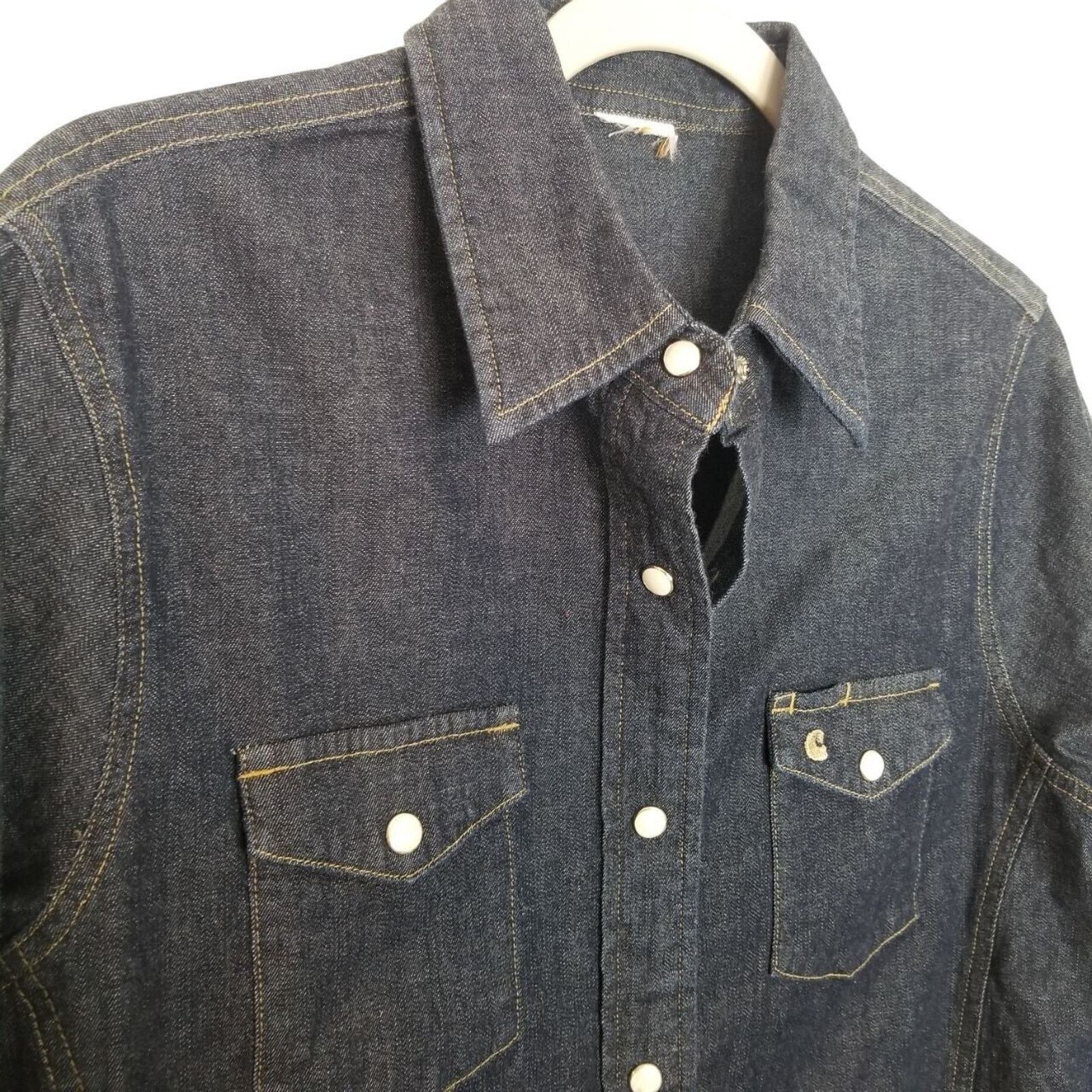 Carhartt Carhartt Womens Western Denim Shirt Snap L Cowgirl Country Size L / US 10 / IT 46 - 5 Thumbnail