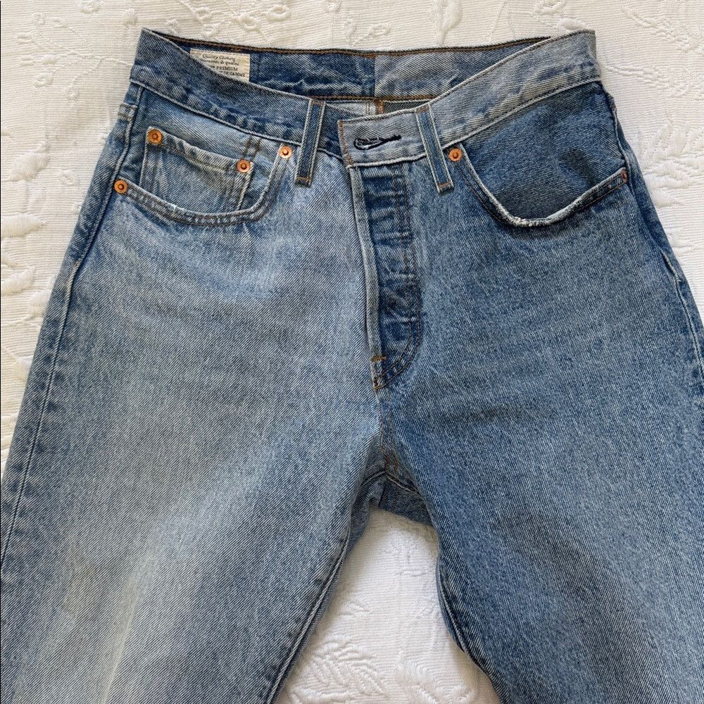 Levi's Levi’s 501 Two Tone Button Fly Straight Leg Jeans Size 27" / US 4 / IT 40 - 3 Thumbnail