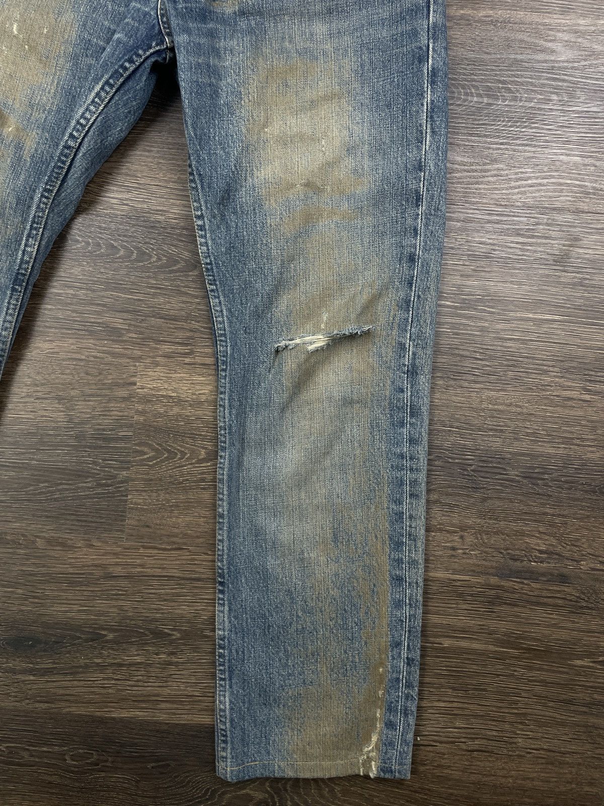 Helmut Lang Distressed Mud Denim - Helmut Lang 1998 Size US 31 - 3 Thumbnail