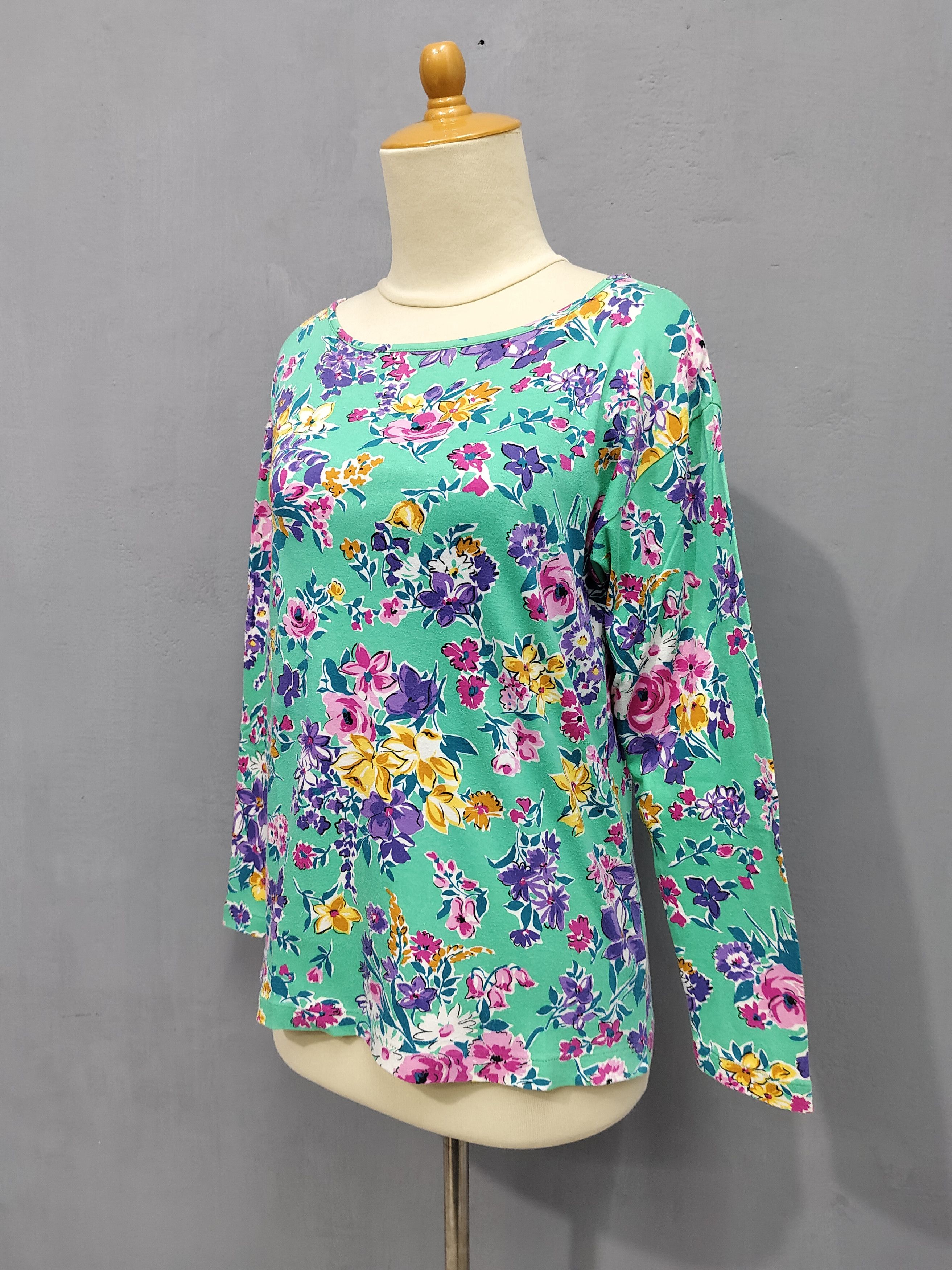 Kenzo 90s Kenzo Composition Flowers Graphic Long Sleeve Size M / US 6-8 / IT 42-44 - 3 Thumbnail
