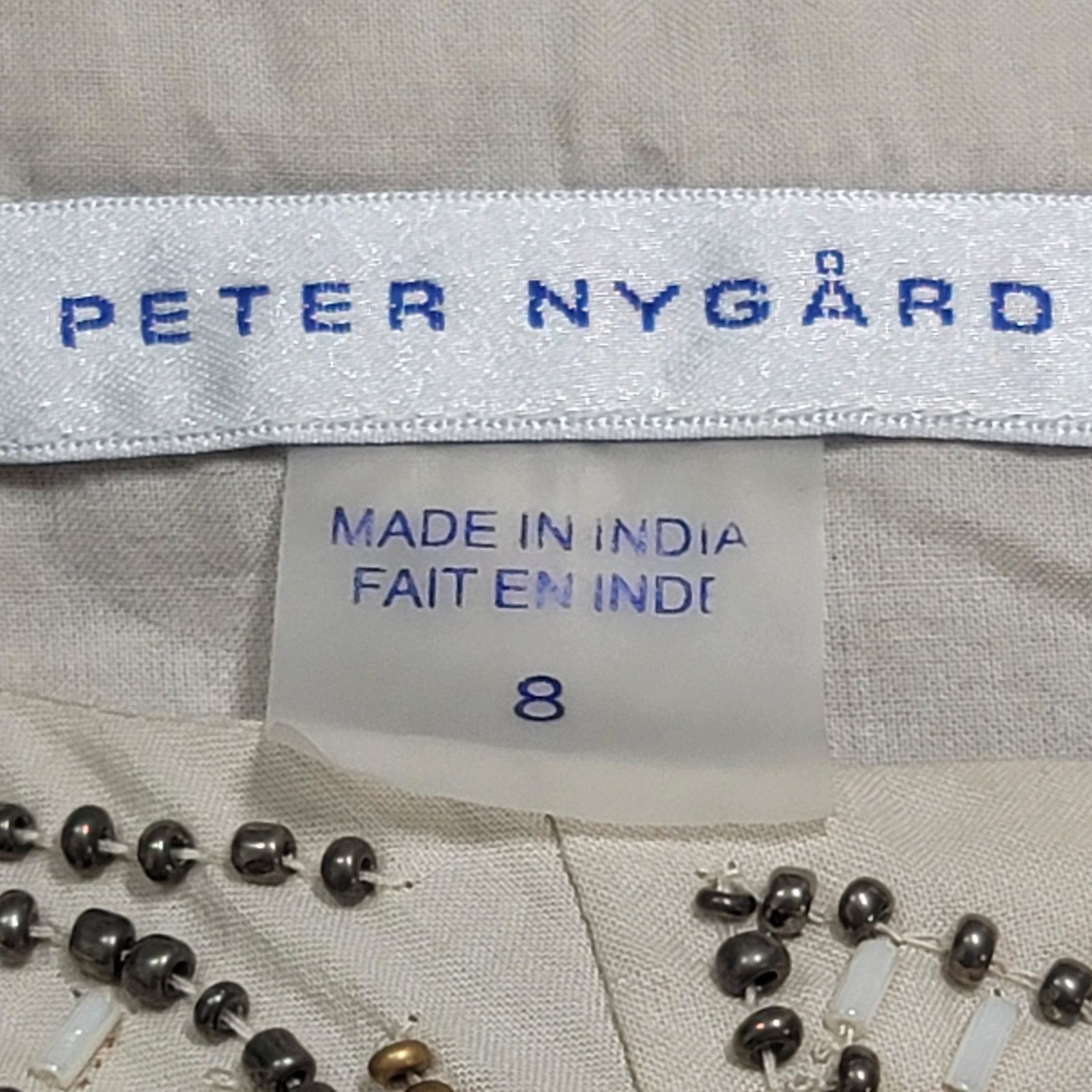Other Peter Nygard Beige Crochet Bead Overlay Open Front Blazer 8 Size M / US 6-8 / IT 42-44 - 3 Thumbnail