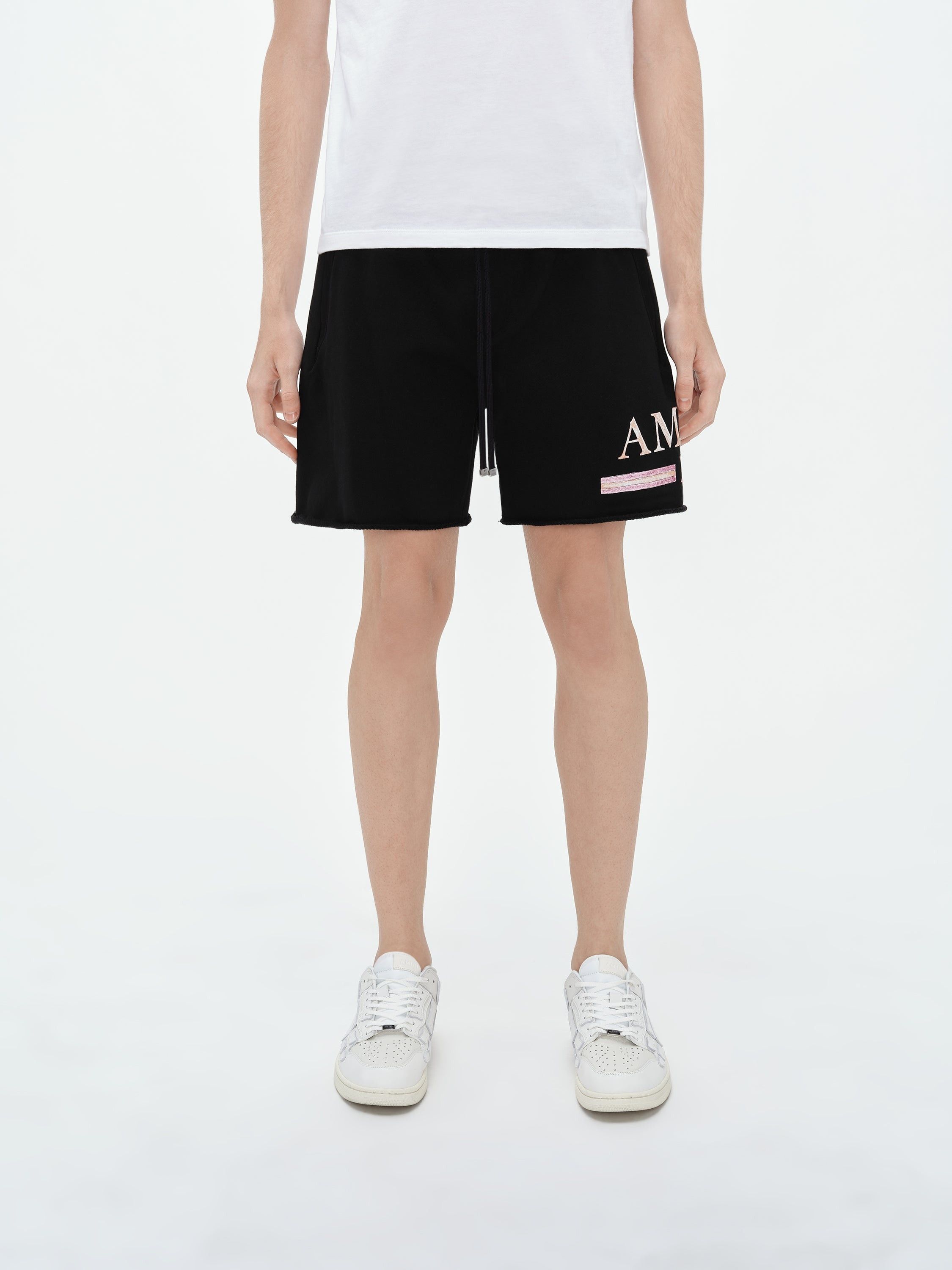 Amiri o1s1wg110425 Ma Watercolor Bar Sweatshort in Black Size US 36 / EU 52 - 2 Thumbnail