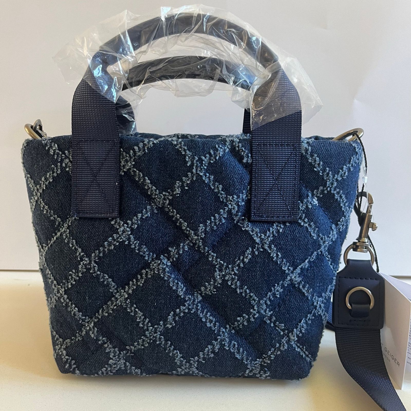 Kurt Geiger Kurt Geiger NWT, Denim Navy Blue, Quilted Tote Bag Size ONE SIZE - 5 Thumbnail