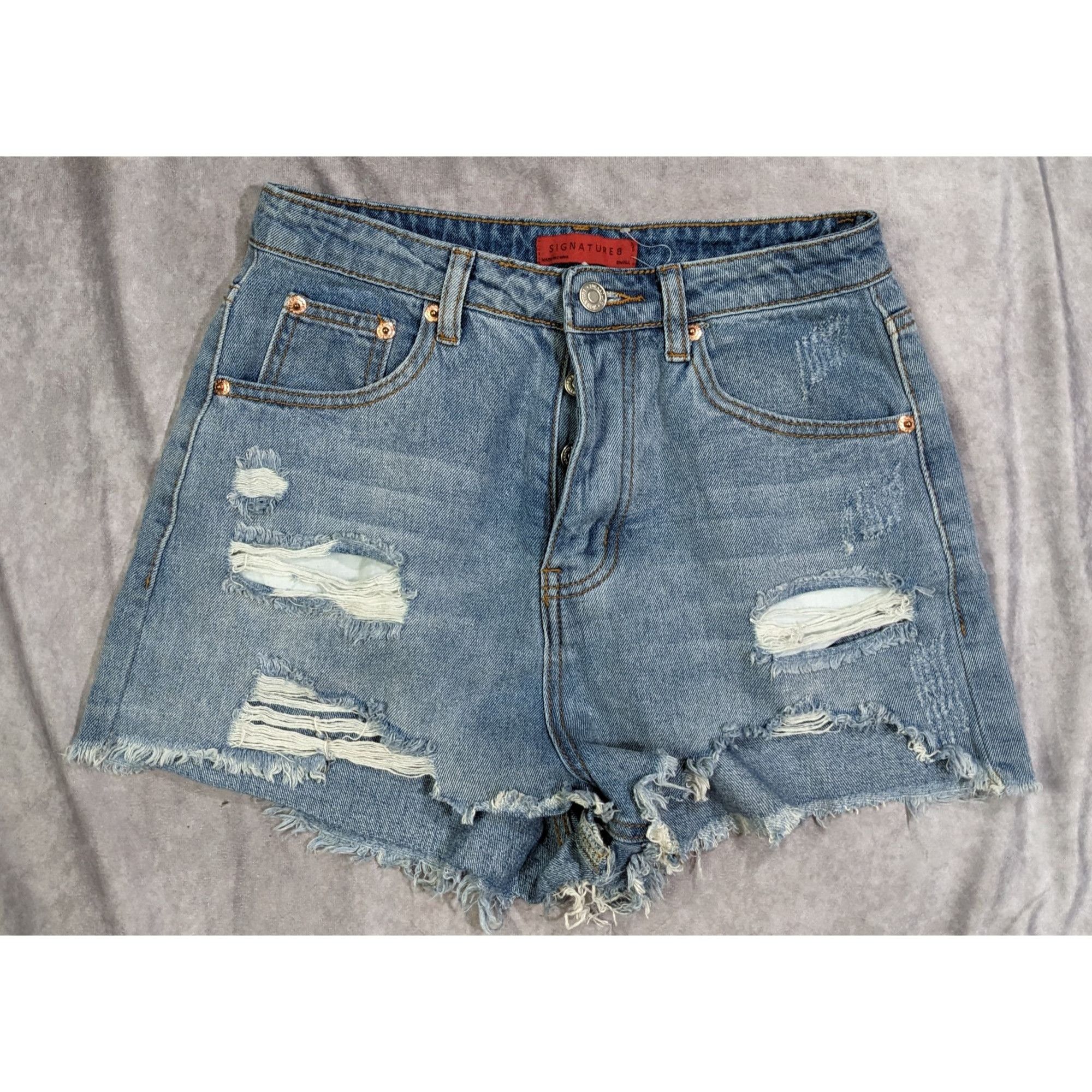 Other Distressed High Rise Four Button Denim Shorts by Signature 8 Size 28" / US 6 / IT 42 - 4 Thumbnail