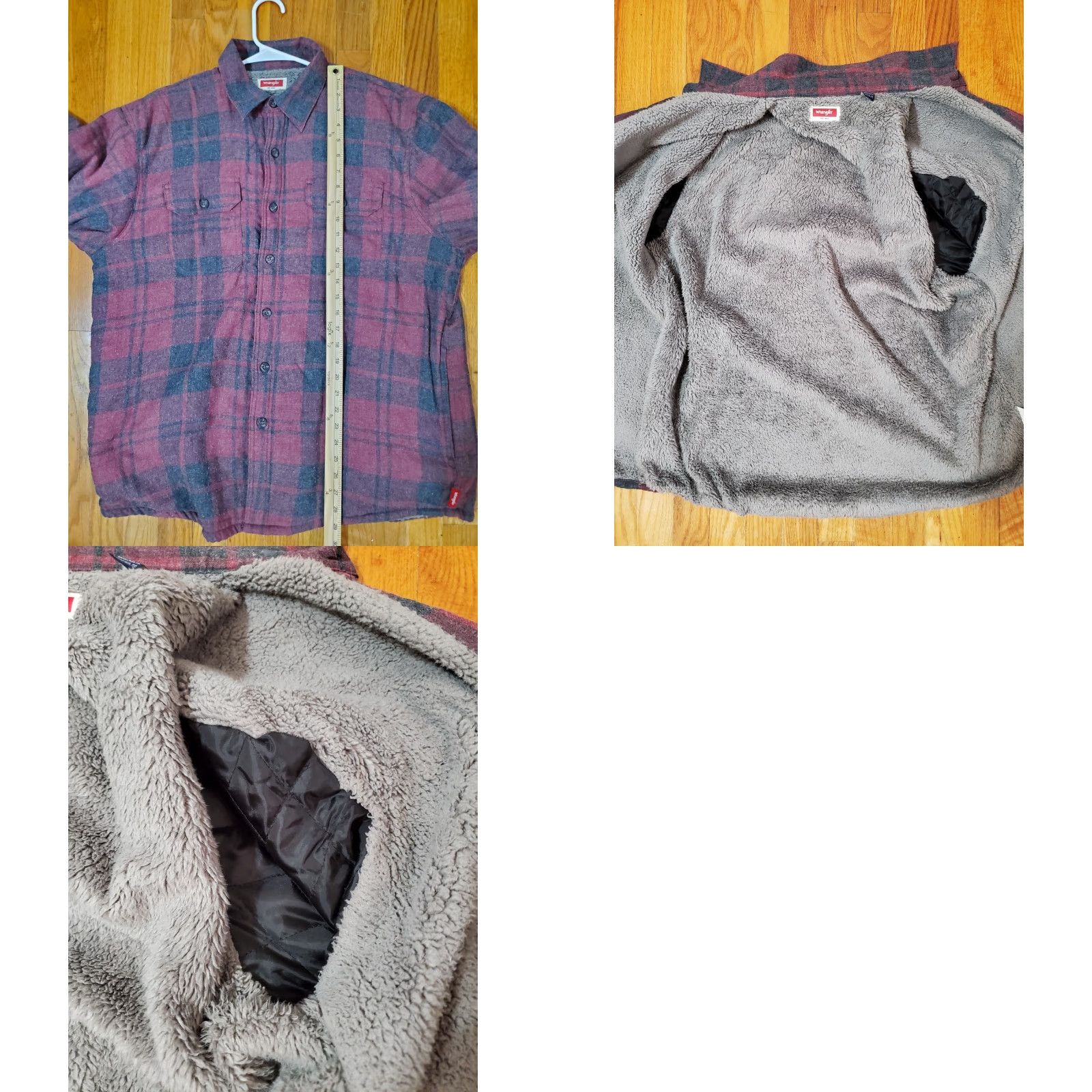 Wrangler Wrangler Shacket Flannel Button-Up Red Dark Gray L Large Size US L / EU 52-54 / 3 - 9 Thumbnail