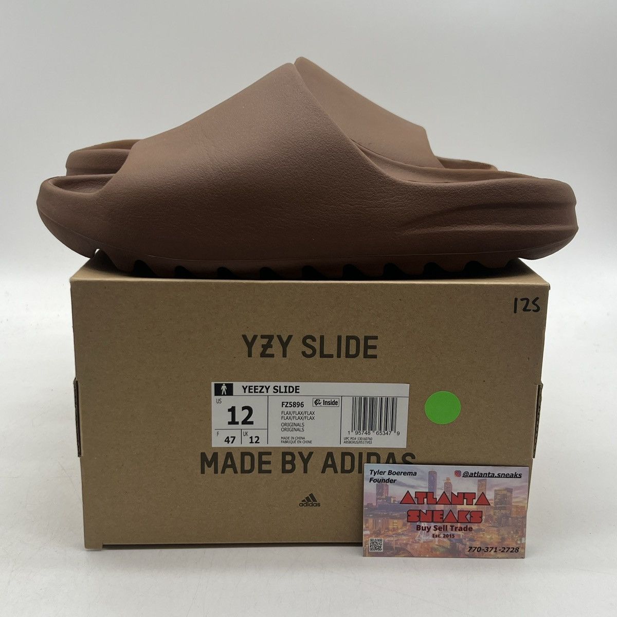 Adidas Yeezy slides flax Size US 12 / EU 45 - 1 Thumbnail