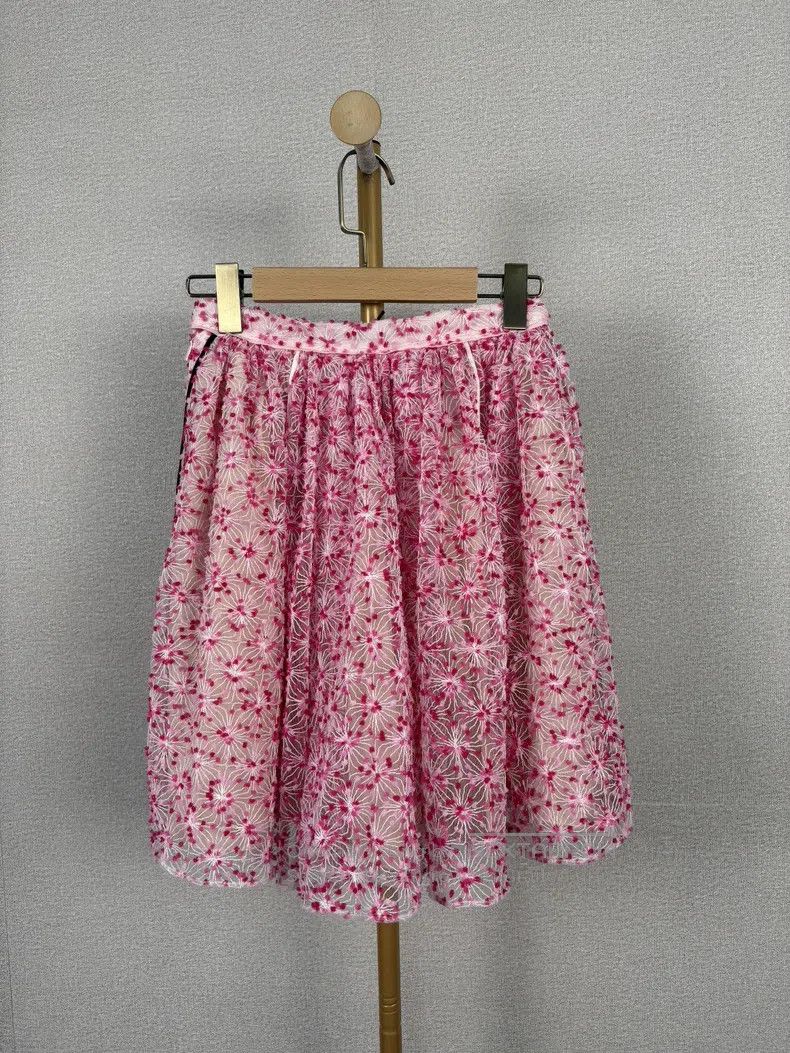 Fendi Fendi Pink Velvet Embroidered Skirt Size 25" / US 0 / IT 36 - 2 Thumbnail