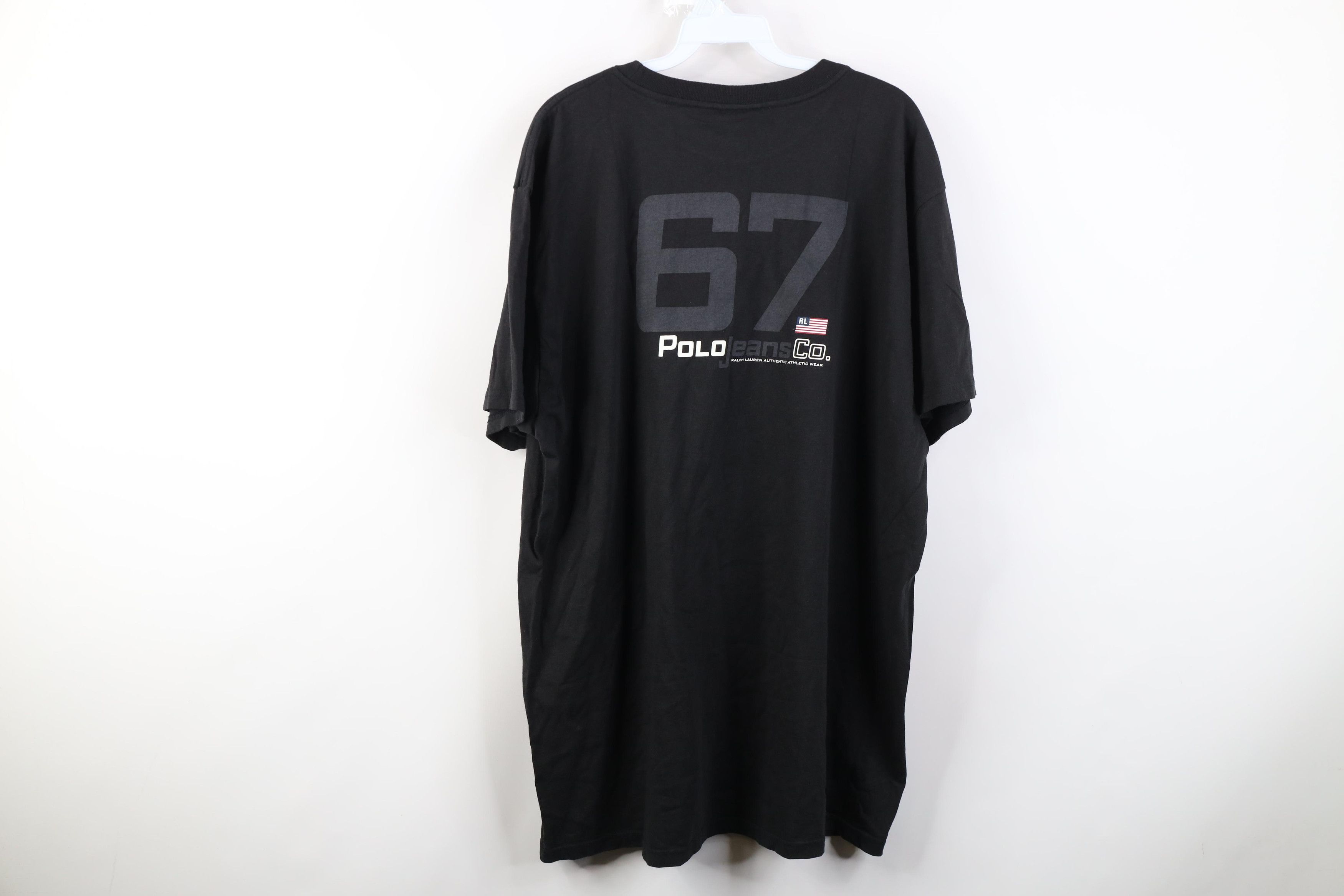 Polo Ralph Lauren Deadstock Vintage 90s Ralph Lauren Monogram T-Shirt Black Size US XL / EU 56 / 4 - 12 Thumbnail