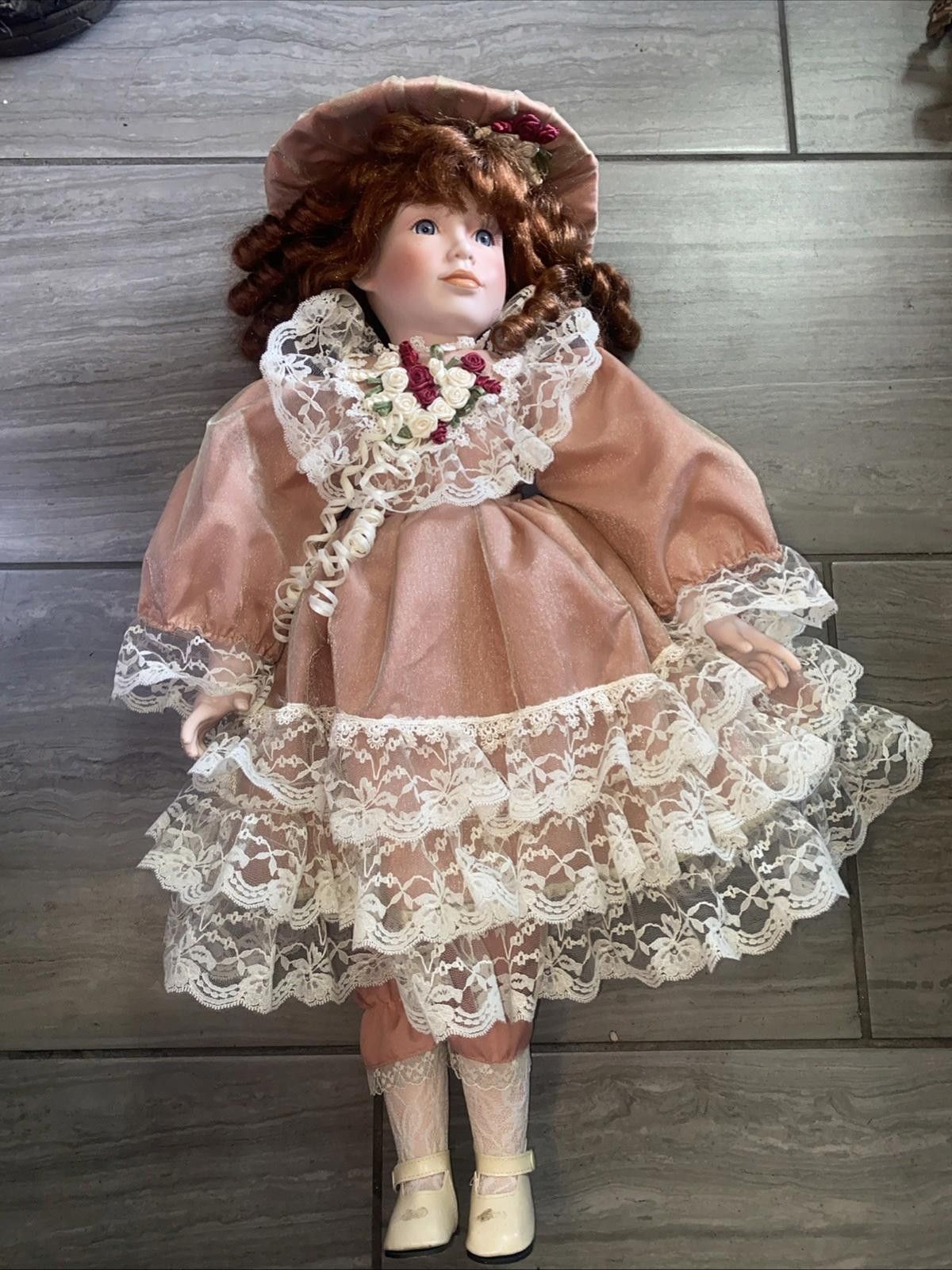 Other Victorian Porcelain Doll with Red Curly Hair Size ONE SIZE - 1 Thumbnail
