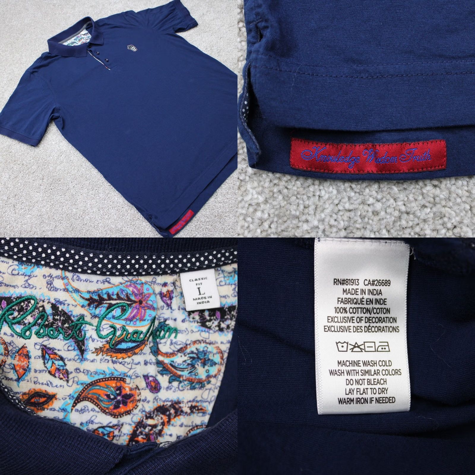Robert Graham Robert Graham Polo Shirt Mens Large Blue Classic Fit 100% Cotton Short Sleeve Polo Shirt Mens Large Blue Classic Fit 100% Cotton Short Sleeve Size US L / EU 52-54 / 3 - 8 Thumbnail