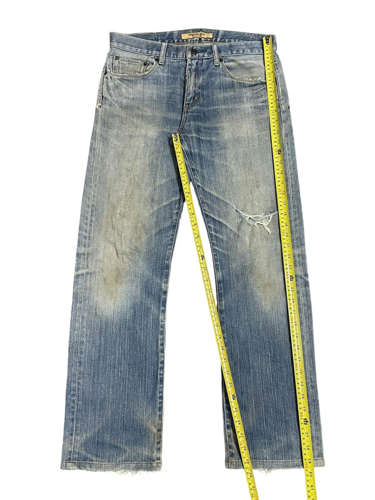 Jun Takahashi Japanese Denim Uniqlo Yellowish Blue FadeWash Straight Jeans Size US 32 / EU 48 - 14 Thumbnail