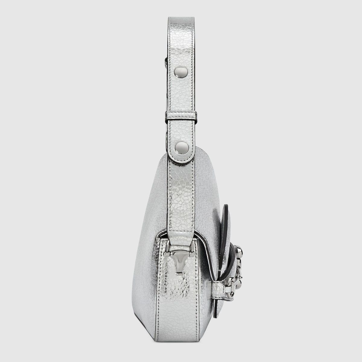 Gucci o1s1wg110225 Size: OS/ Horsebit Small Shoulder bag in Silver Size ONE SIZE - 7 Thumbnail