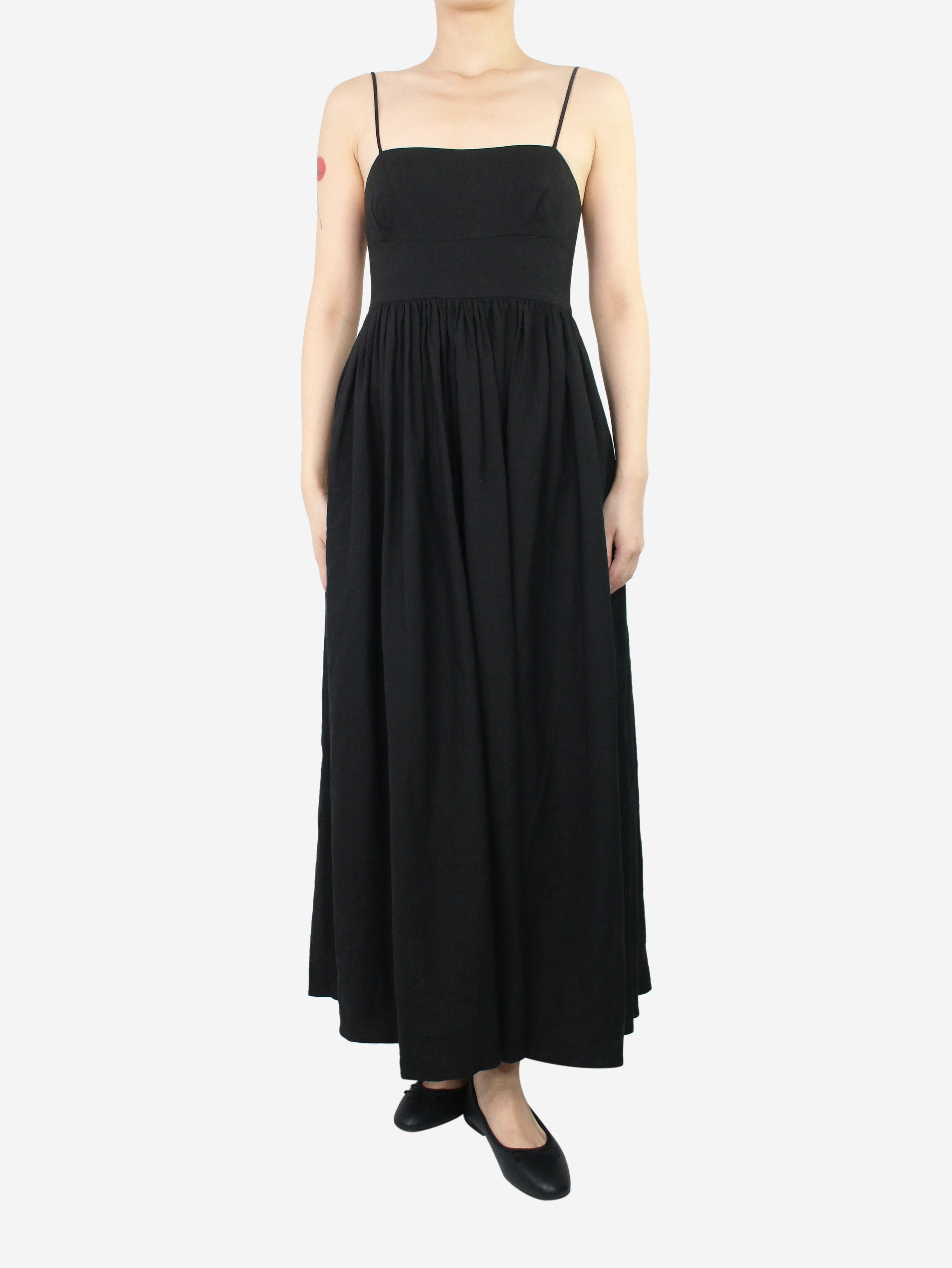 Black spaghetti-strap square-neck maxi dress size UK