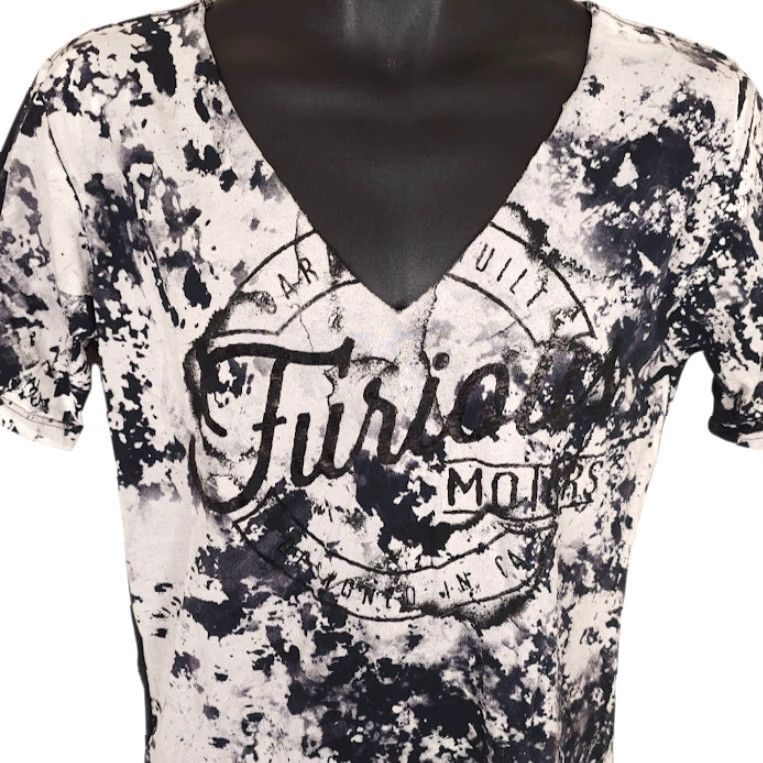 Affliction Affliction T Shirt Womens Small White Wild Motors FFW305 Paint Splatter Shirts Womens MMA Theme Size S / US 4 / IT 40 - 2 Thumbnail