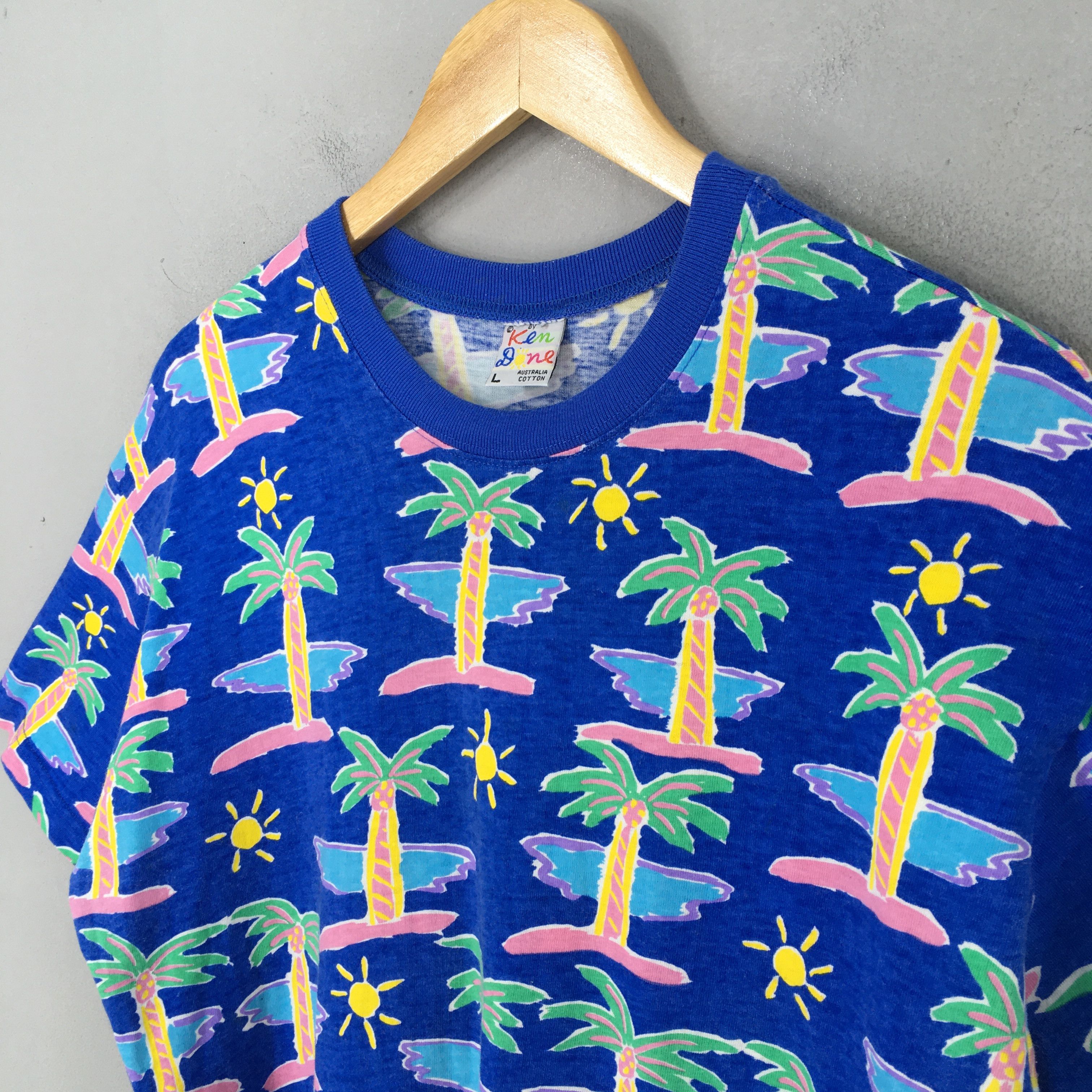 Art Comes First × Vintage Ken Done Australia Coconut Tree All Over Prints Blue Size US L / EU 52-54 / 3 - 5 Thumbnail
