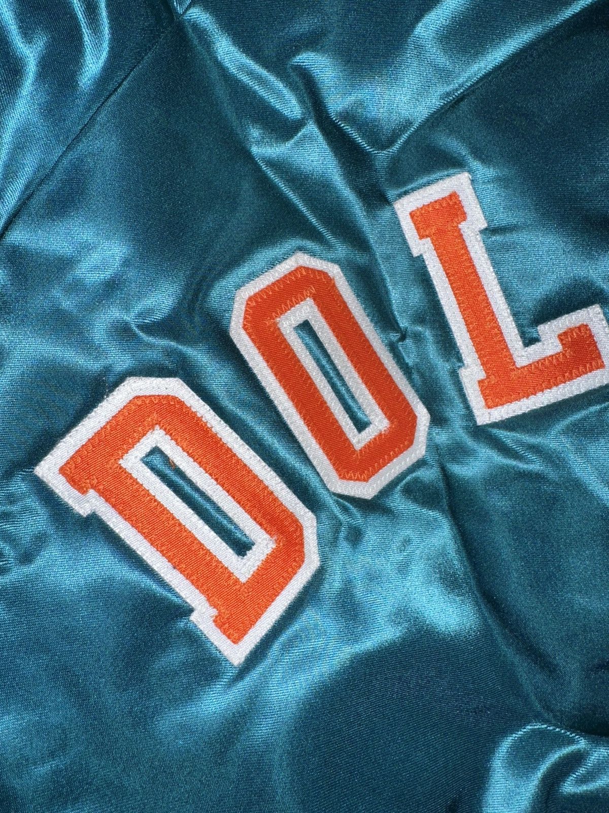 NFL × Vintage Vtg 80s 90s CHALKLINE Miami Dolphins Satin Team Jacket L Size US L / EU 52-54 / 3 - 8 Thumbnail