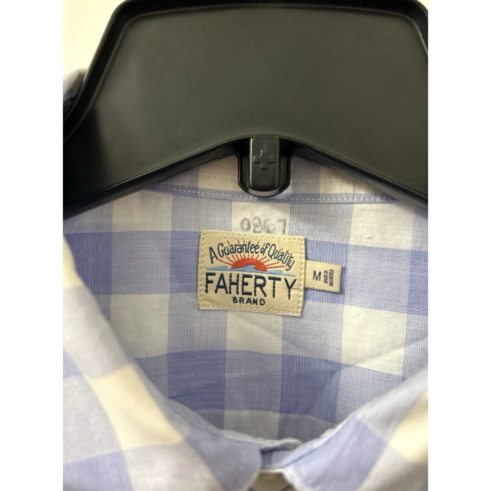 Faherty FAHERTY Shirt Mens Sz M Blue White Gingham Button-Down Long Sleeve Size US M / EU 48-50 / 2 - 6 Thumbnail