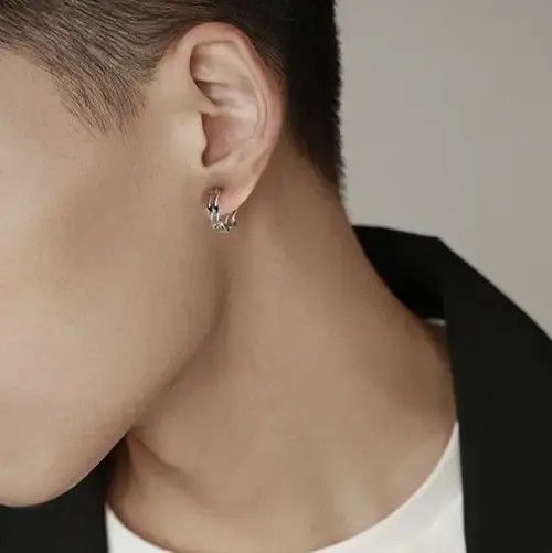 Other 925 Silver Plated Twist Small Hoop Earrings for Men Women Size ONE SIZE - 3 Thumbnail