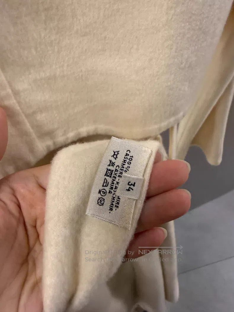 Hermes Hermes Chain Goat Cashmere Overcoat - Cashmere Size XXS / US 00 / IT 34 - 4 Thumbnail