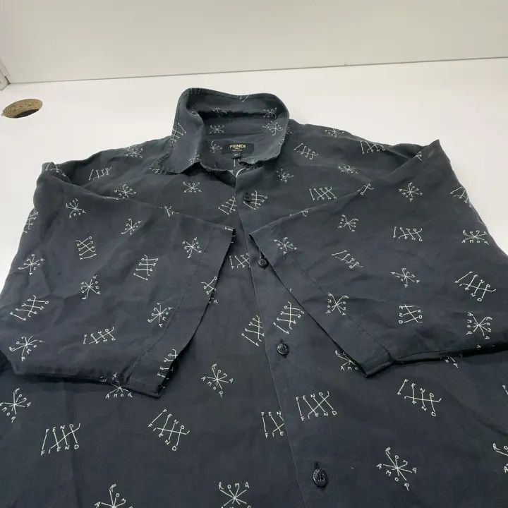 Fendi Fendi Logo Print Short Sleeve Shirt -2507 Size US M / EU 48-50 / 2 - 2 Thumbnail