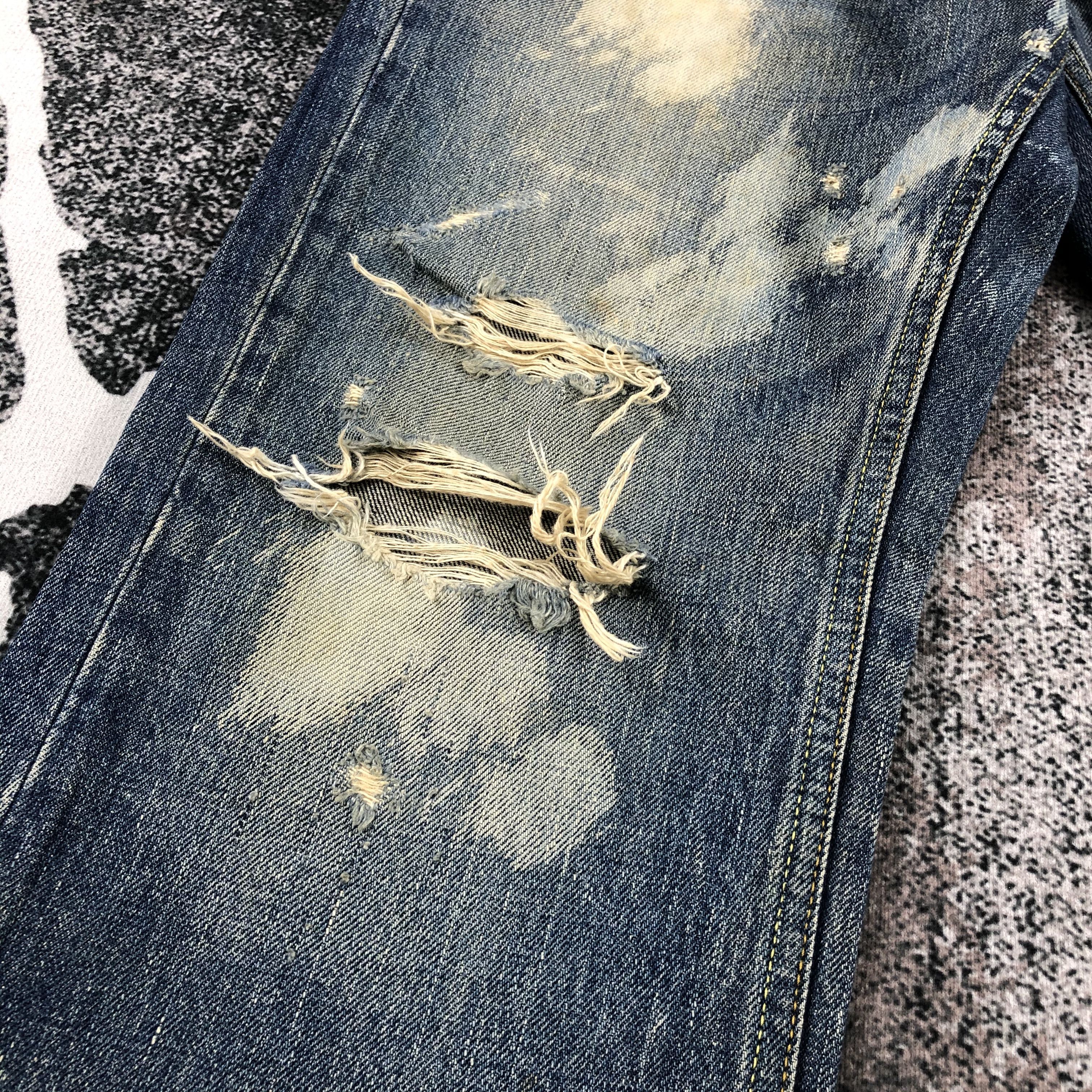 Japanese Brand Nine Rulas Line Jeans Distressed Denim KJ773 Size US 32 / EU 48 - 10 Thumbnail