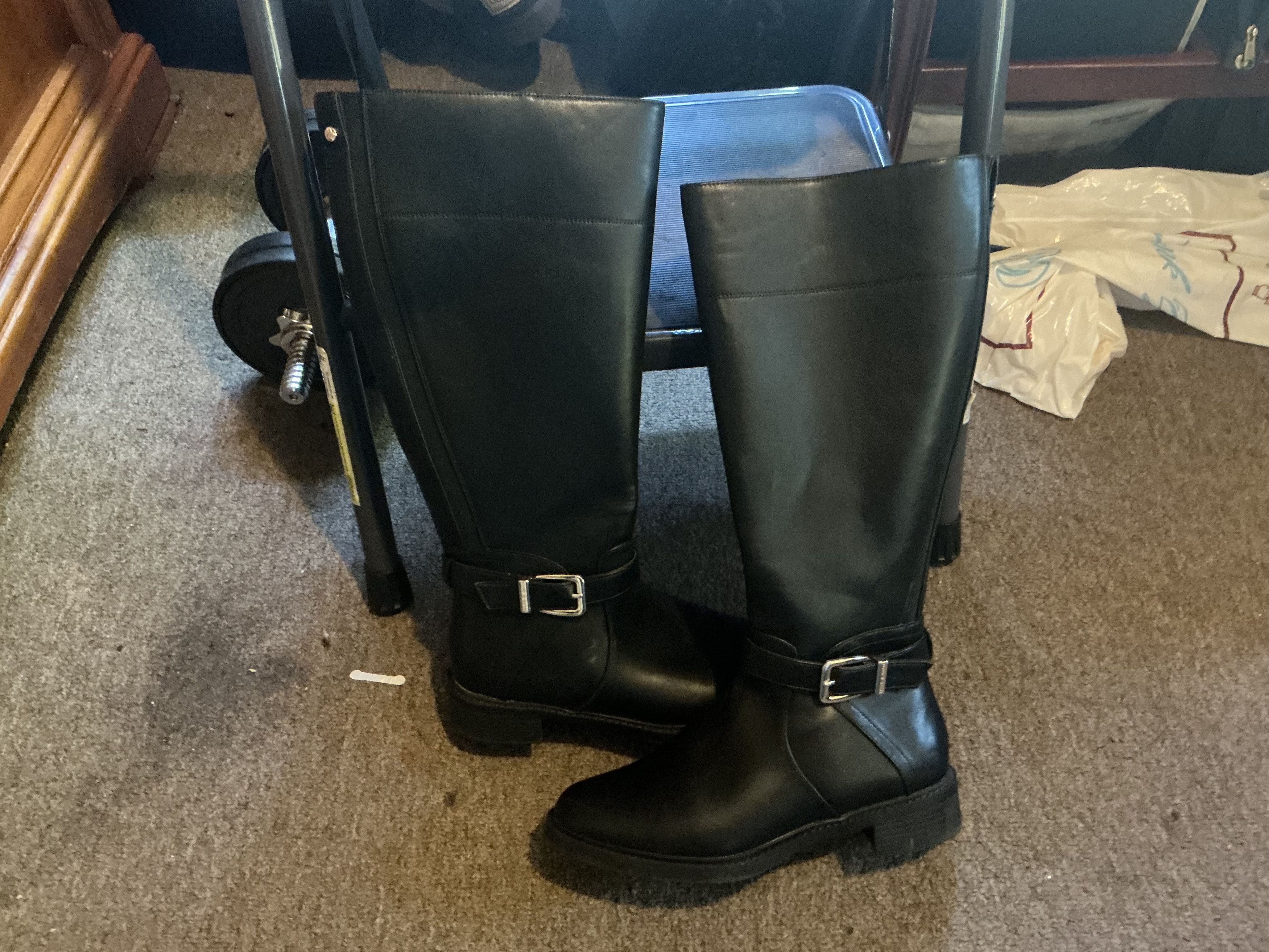 Other Kelly & Katie Black Leather Knee-High Boots 7.5 Size US 7.5 / IT 37.5 - 8 Thumbnail