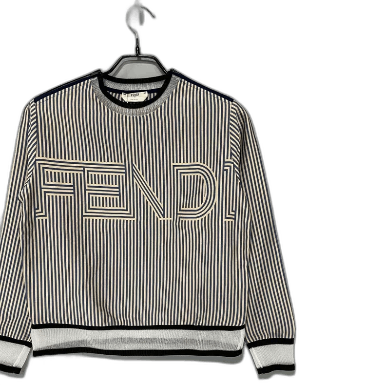 Fendi Fendi Striped Logo Sweatshirt Size US M / EU 48-50 / 2 - 1 Thumbnail