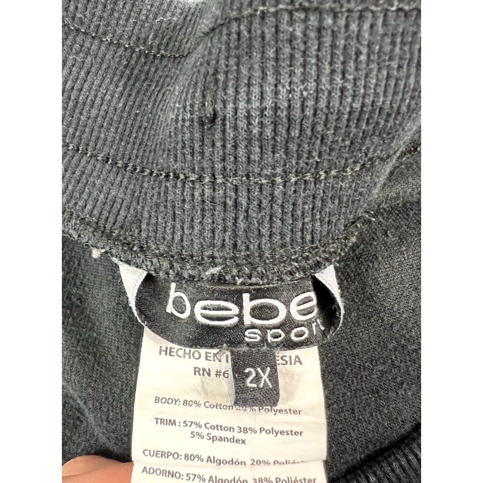Bebe Bebe Women’s Jogger Pants Velour Tapered Pockets Logo 2X Black - Activewear Casual Plus Size 2X Size 40" / US 18 - 4 Thumbnail