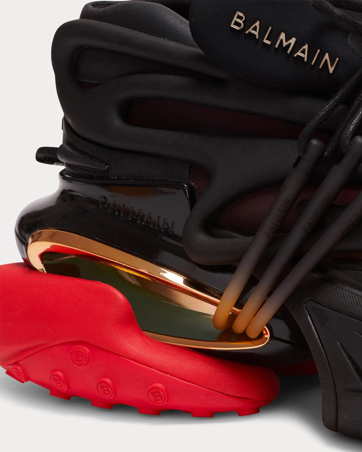 Balmain o1s1wg110425 Unicorn Low-Top Sneakers in Black Red Size US 8 / EU 41 - 6 Thumbnail