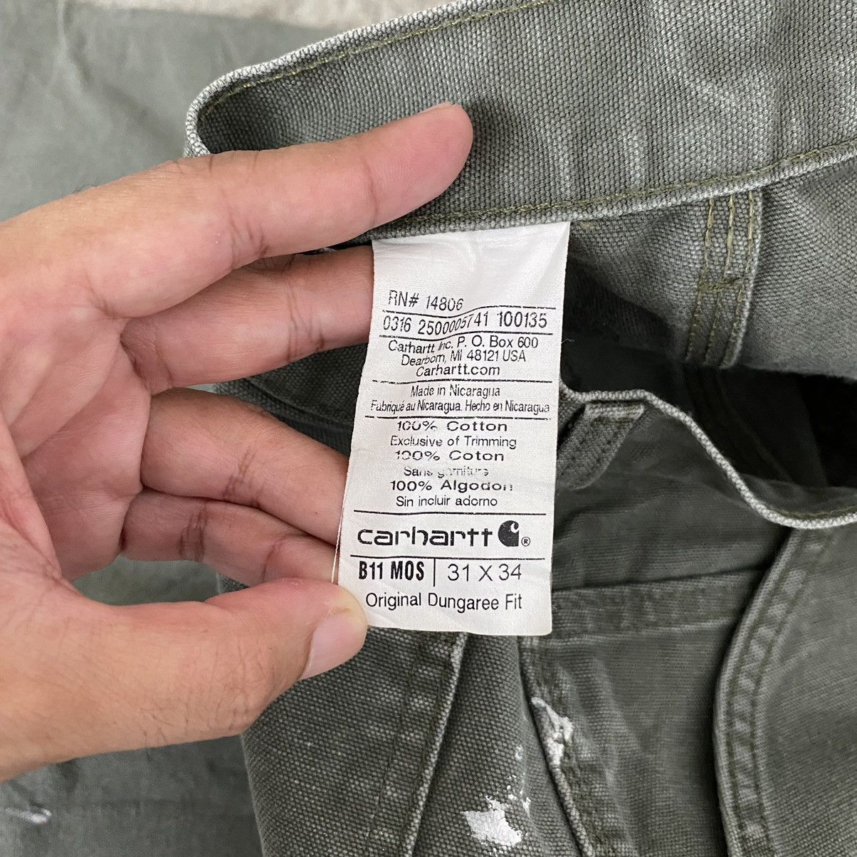 Carhartt Vintage Carhartt Moss Green Stained Carpenter Pants Size US 31 - 19 Thumbnail