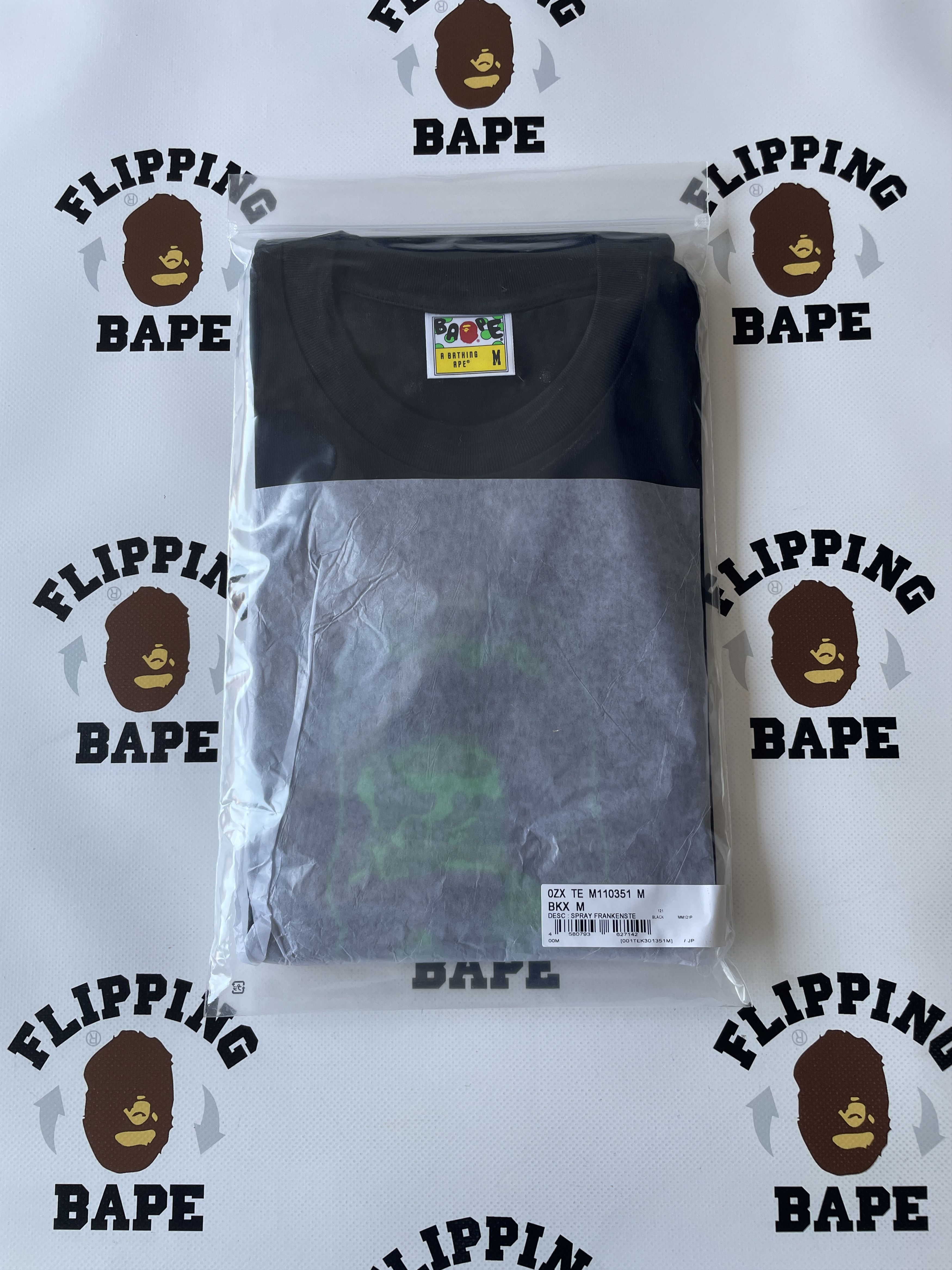 Bape BAPE SPRAY FRANKENSTEIN RELAXED FIT TEE Size US L / EU 52-54 / 3 - 11 Thumbnail