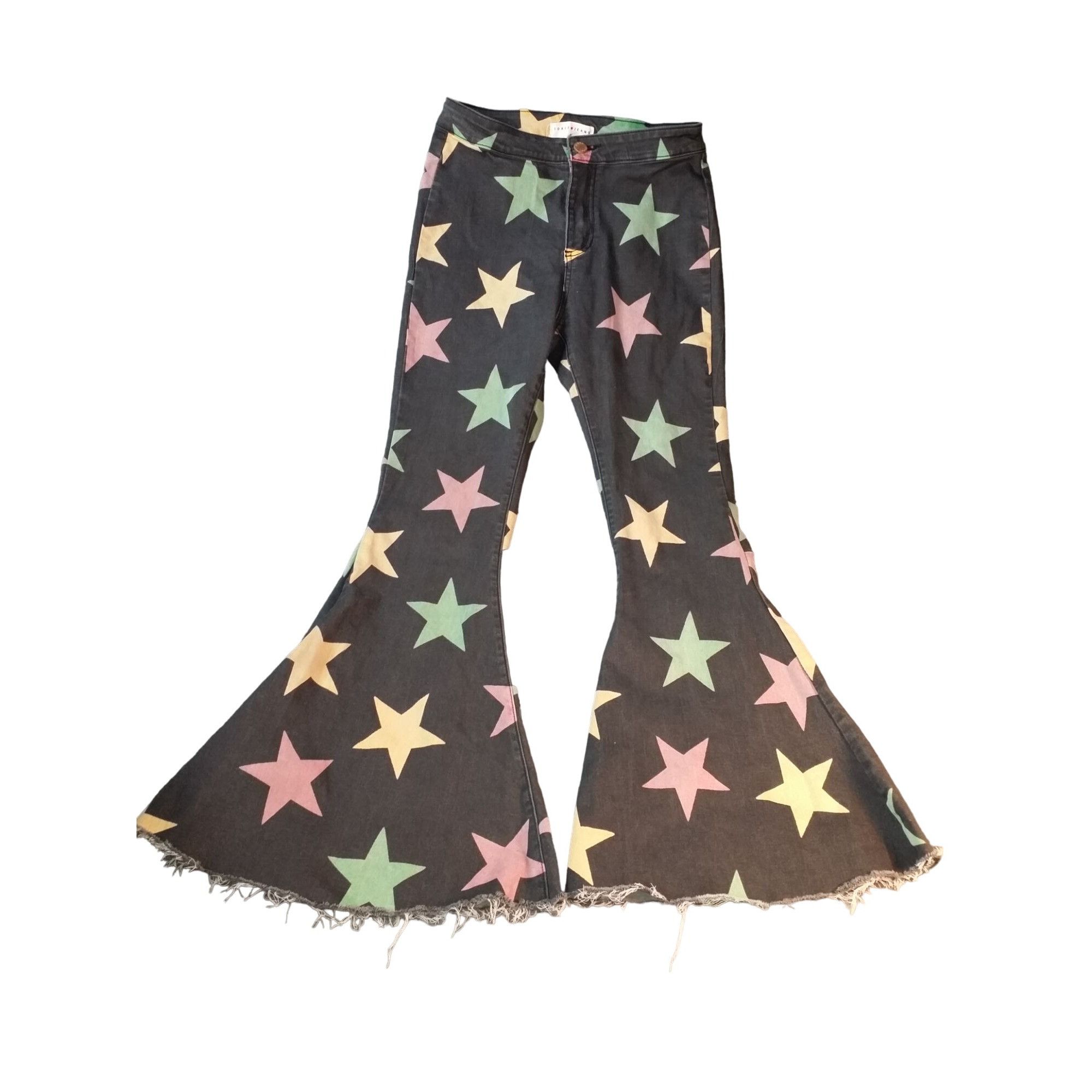 Other Toast Jeans Women Sz M Denim Flare Leg Star Print Bell Botto Size 27" / US 4 / IT 40 - 1 Thumbnail