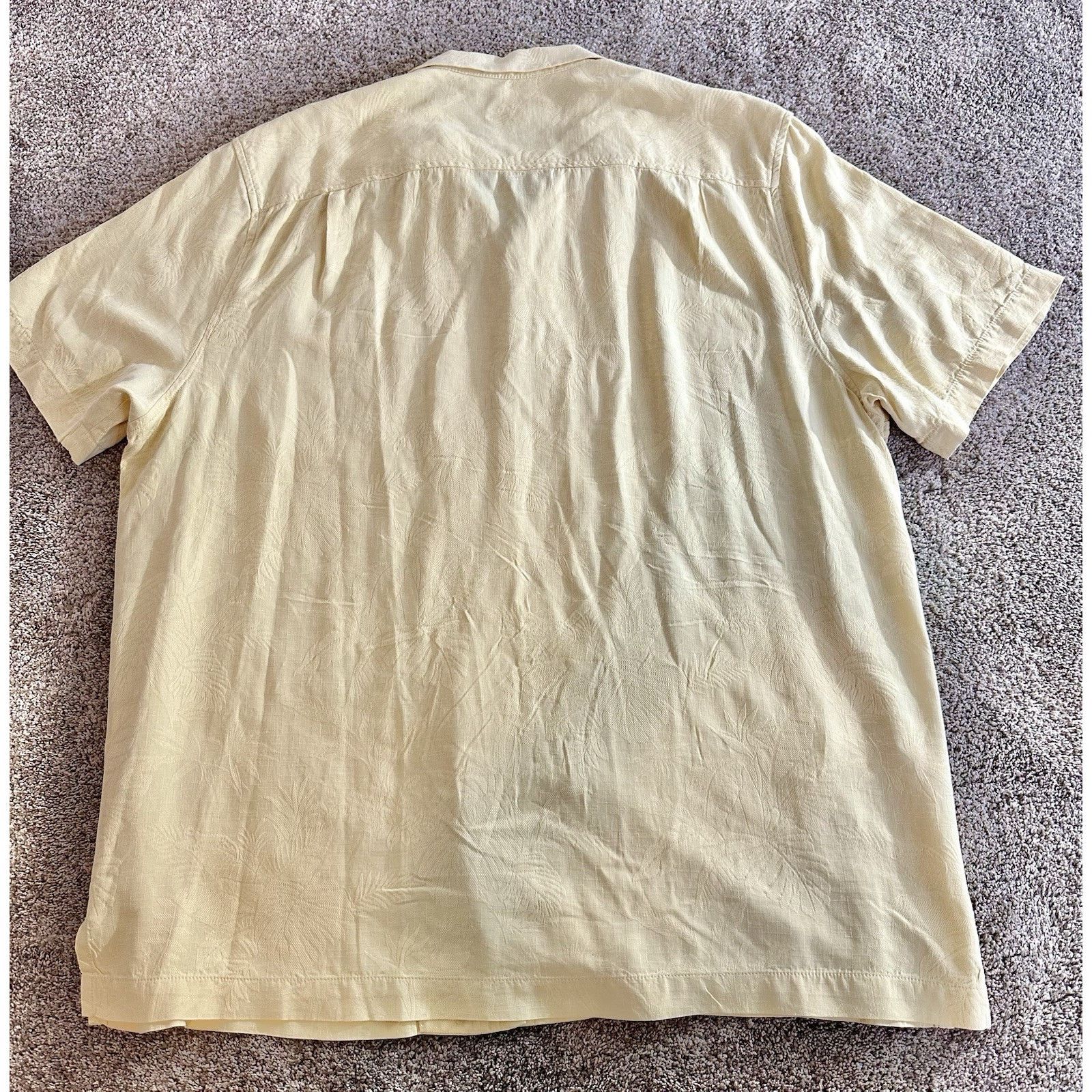 Tommy Bahama Tommy Bahama Shirt Mens XL Yellow 100% Silk Hawaiian Size US XL / EU 56 / 4 - 8 Thumbnail
