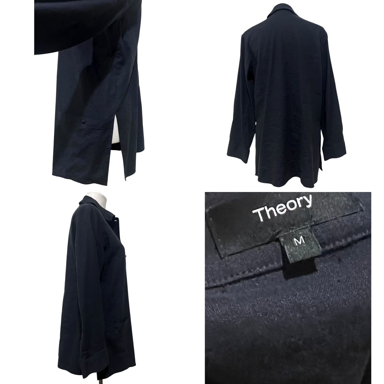Theory VINTAGE Theory Linen Blend Shirt Jacket Tunic Dark Navy Minimalist Button Up Women’s M Size M / US 6-8 / IT 42-44 - 8 Thumbnail