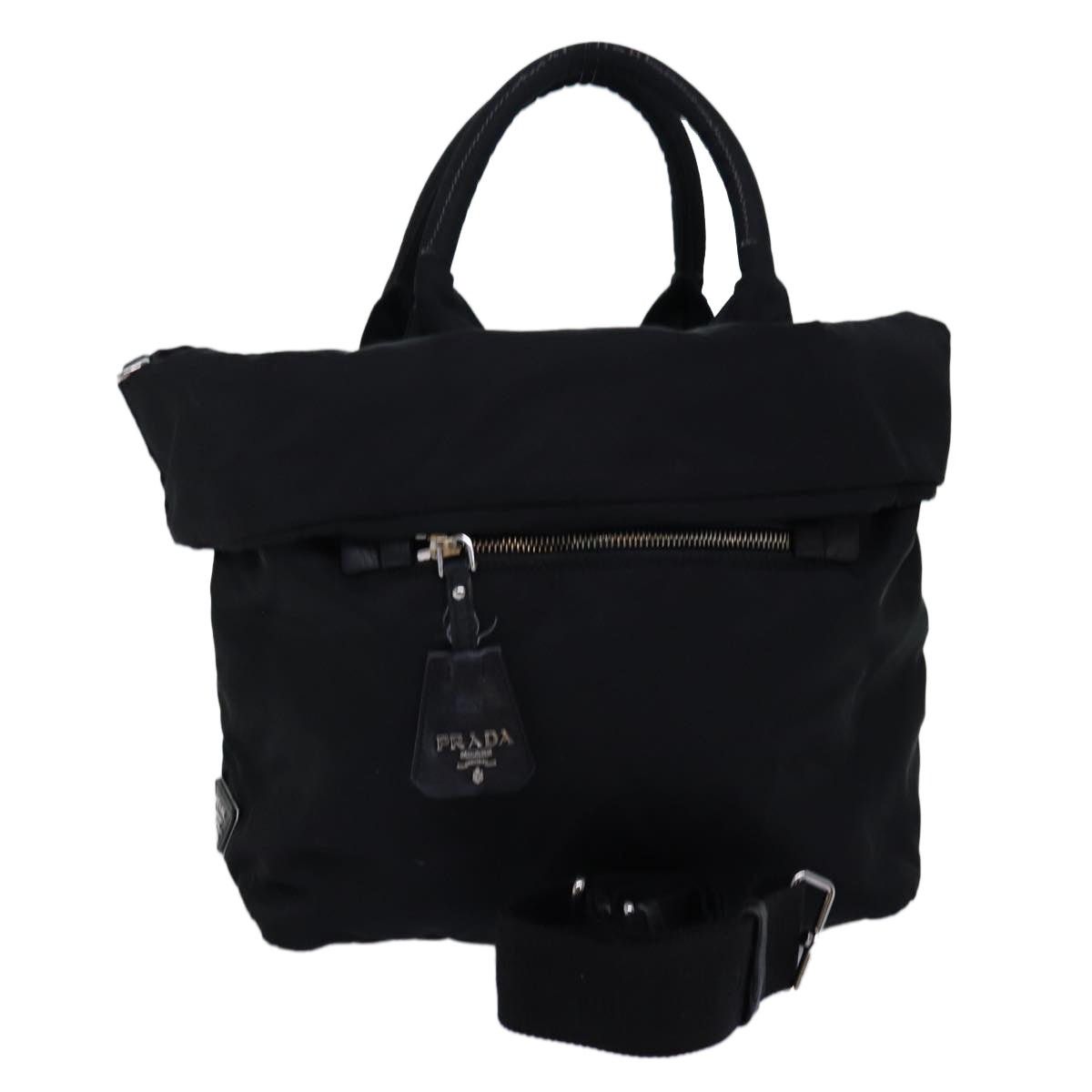PRADA Hand Bag Nylon Black