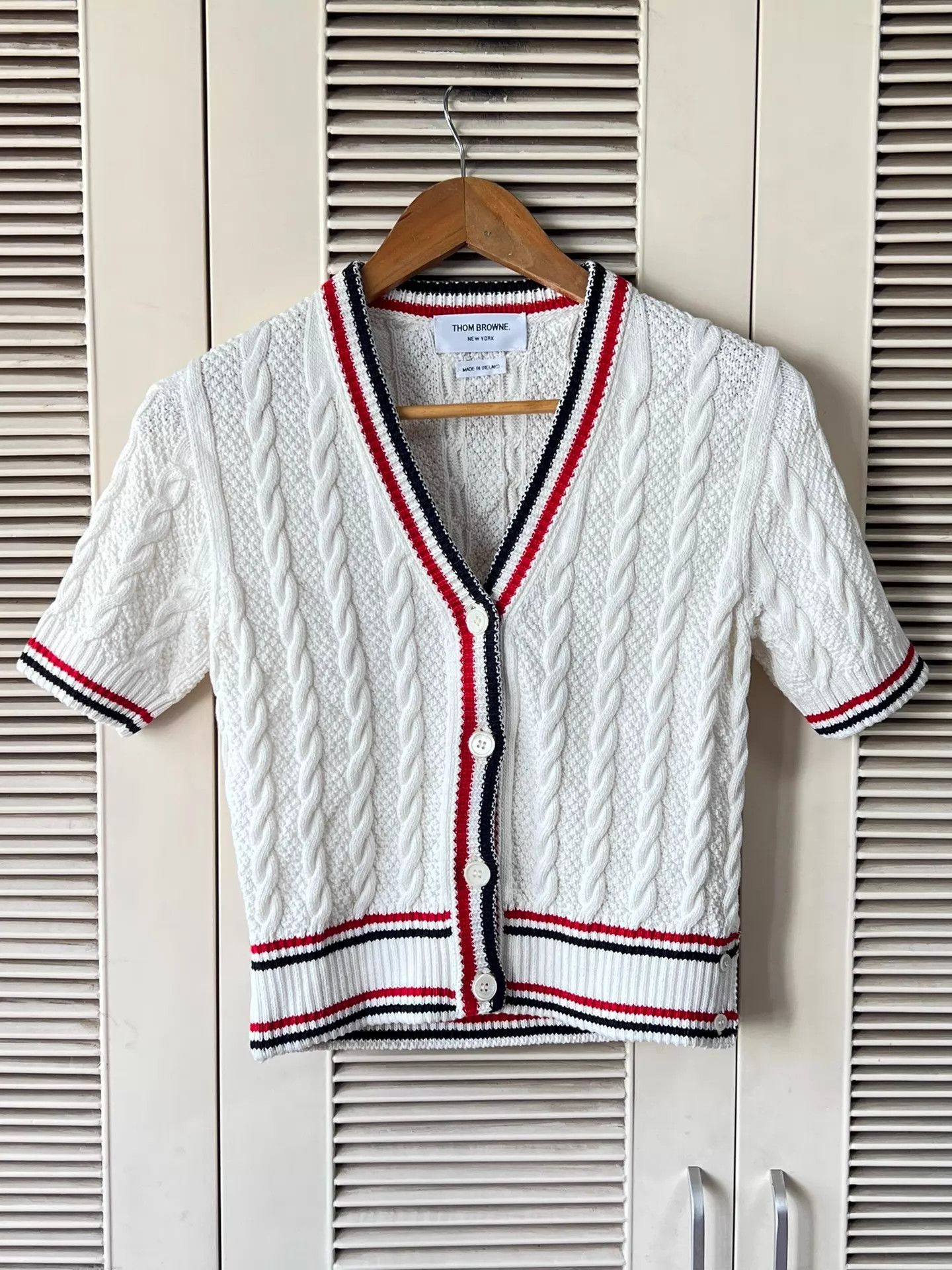 Thom Browne Thom Browne Cable Knit Cardigan White Short V 40 Mint Size S / US 4 / IT 40 - 1 Thumbnail