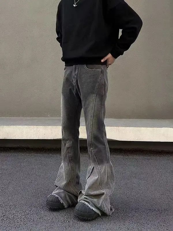 VIBE Vintage Wash Micro Flare Gray Black Jeans Size US 30 / EU 46 - 5 Thumbnail