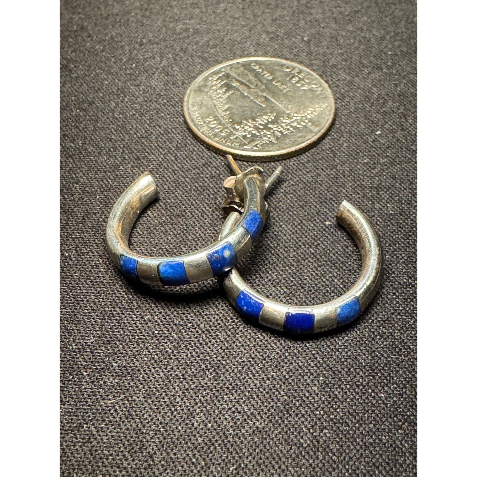 Other Vintage 925 Tested Silver Half Hoop Earrings Size ONE SIZE - 3 Thumbnail