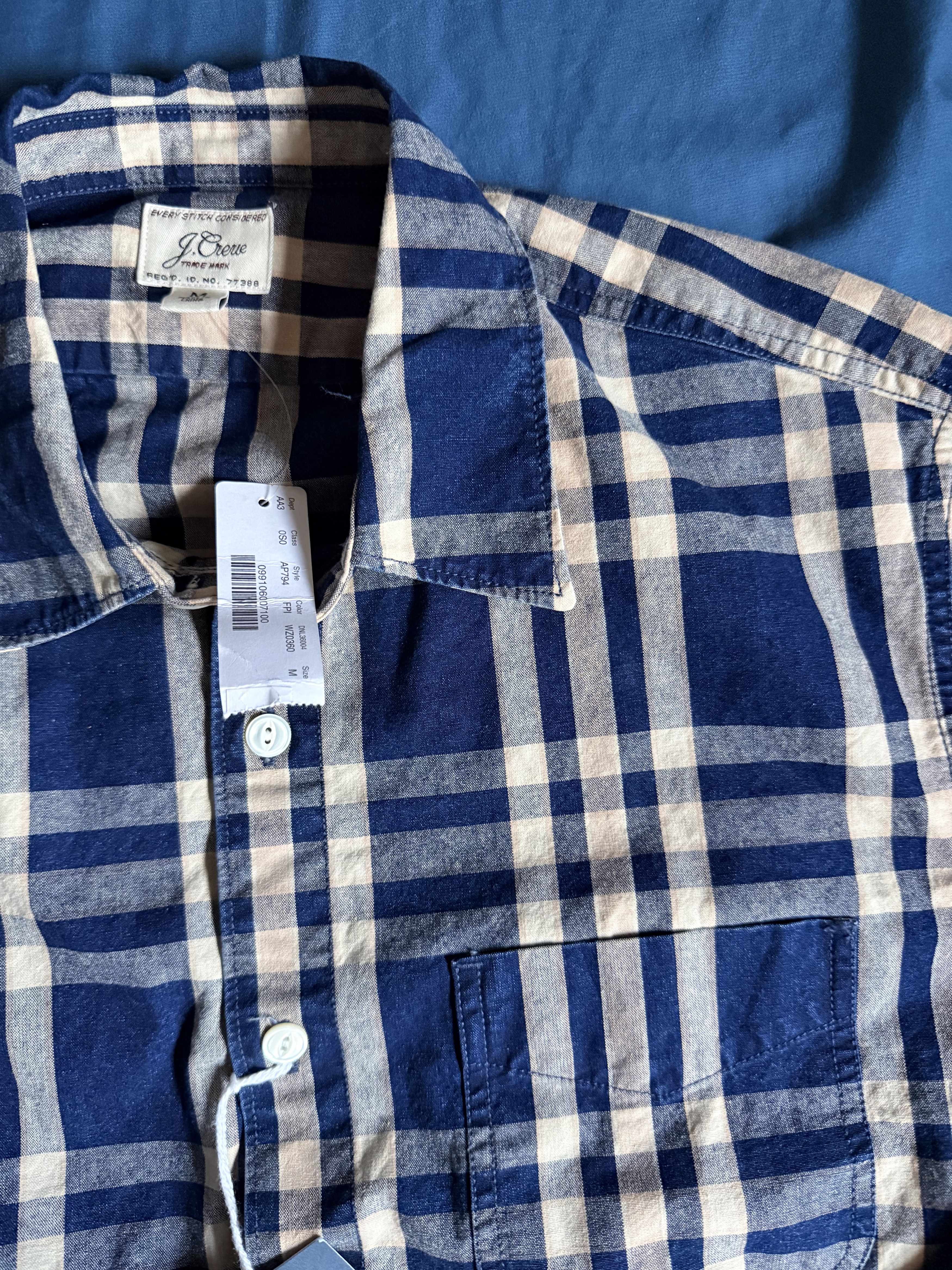 J.Crew J. Crew Indigo Dyed Utility Button Up Shirt medium $98 Size US M / EU 48-50 / 2 - 1 Thumbnail