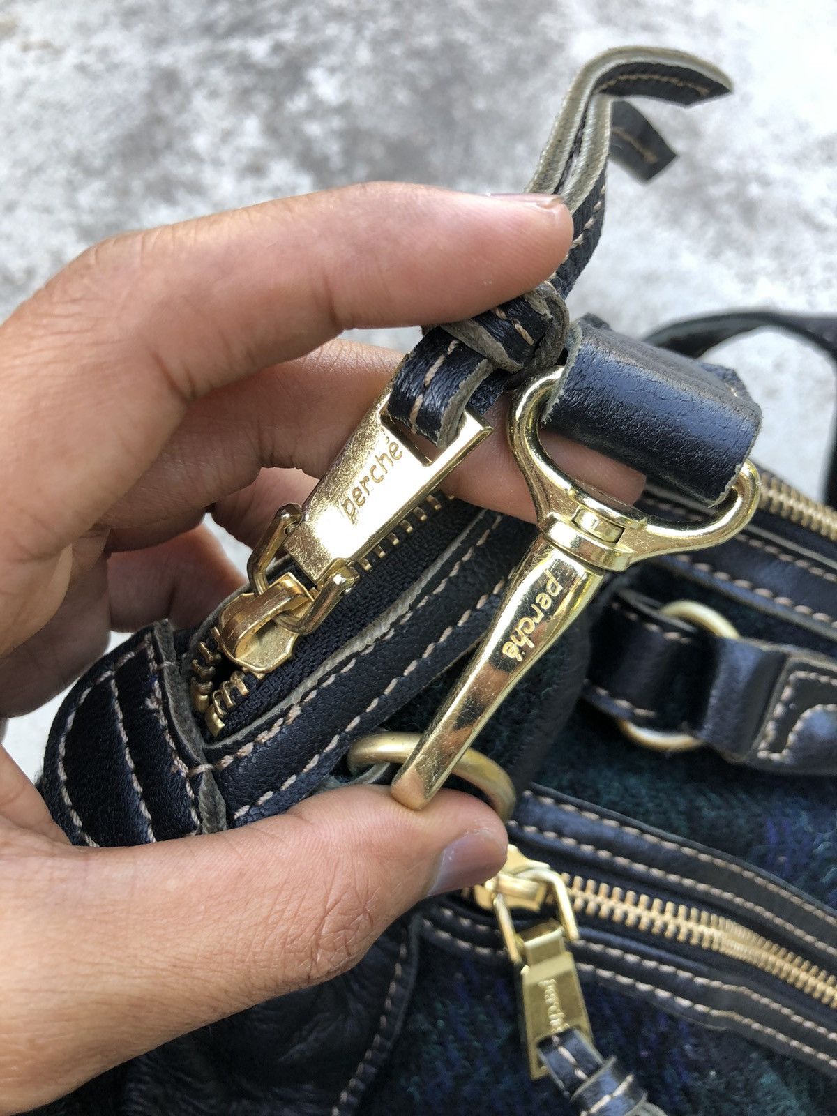 Genuine Leather HARRIS TWEED X PERCHE SLING/HANDBAG Size ONE SIZE - 8 Thumbnail