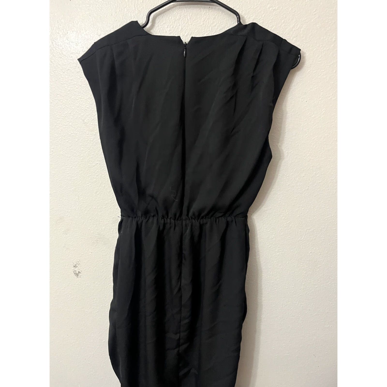 Express VINTAGE Express Women's Dress Solid Short Sleeve Knee Length Black Small Women Size 28" / US 6 / IT 42 - 2 Thumbnail