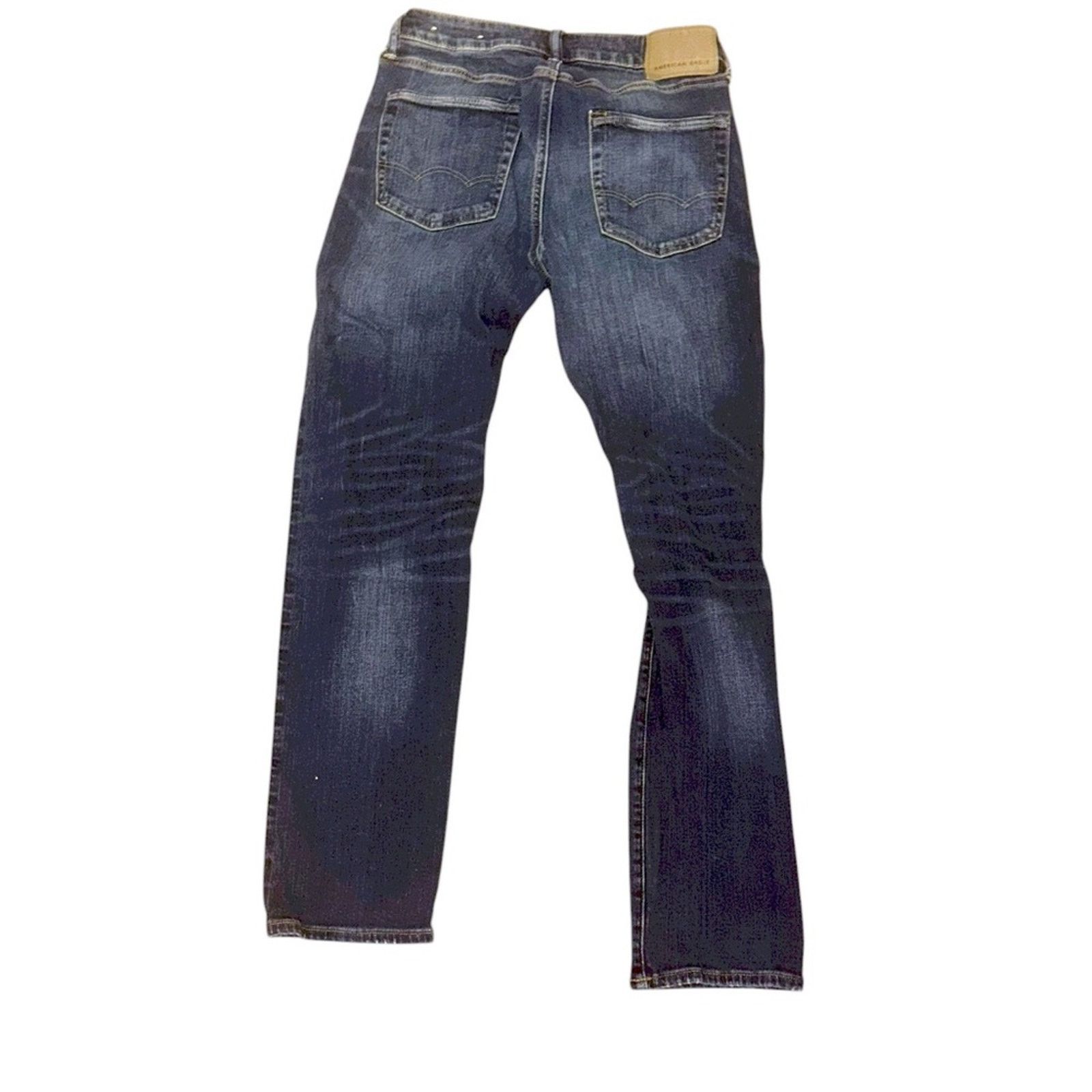American Eagle Outfitters American Eagle Dark Wash Next Level Flex Slim Straight Jeans Size US 31 - 2 Thumbnail