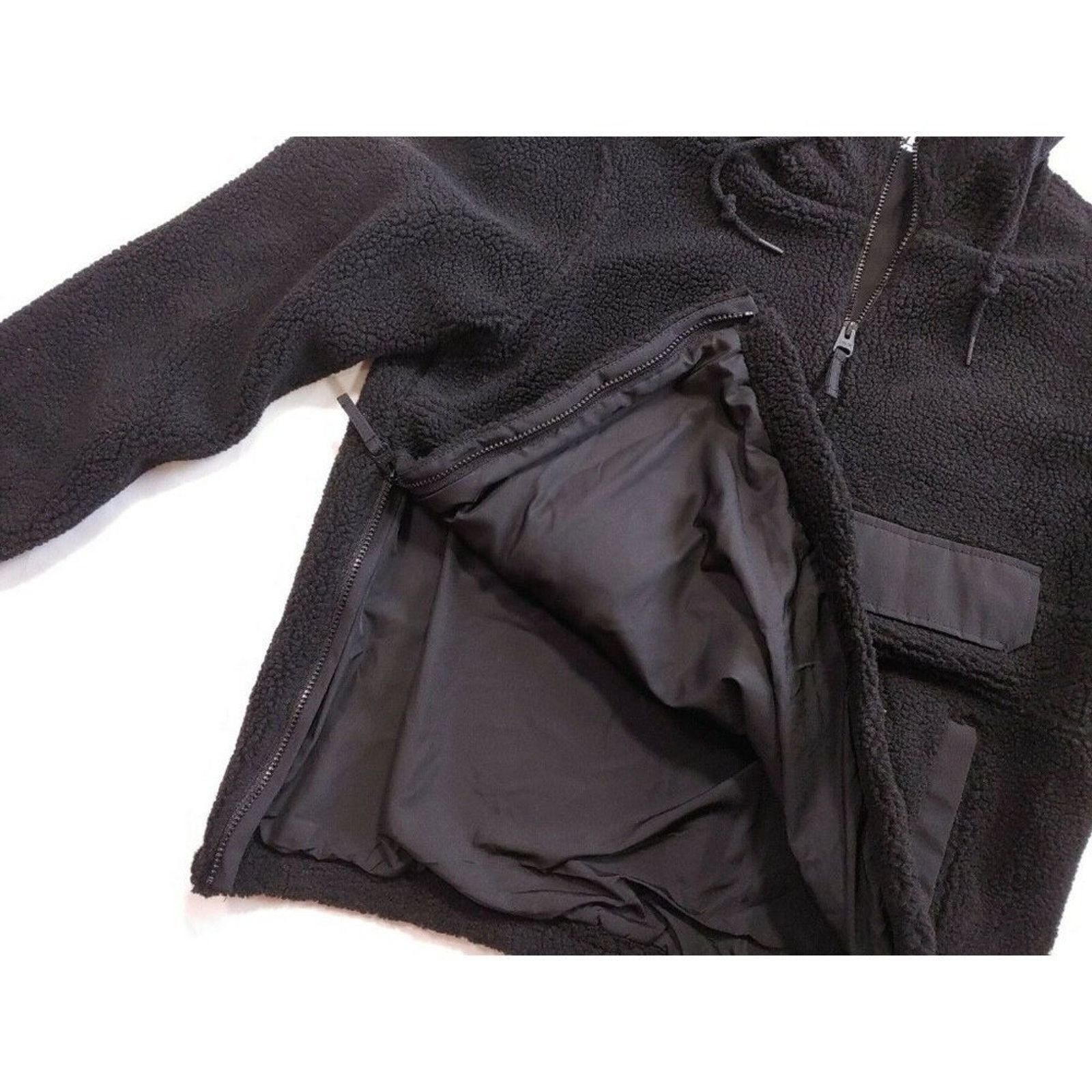 Levi's Levi's Faux Shearling Hooded Partial Zip Black Sweater $180 Size US M / EU 48-50 / 2 - 6 Thumbnail