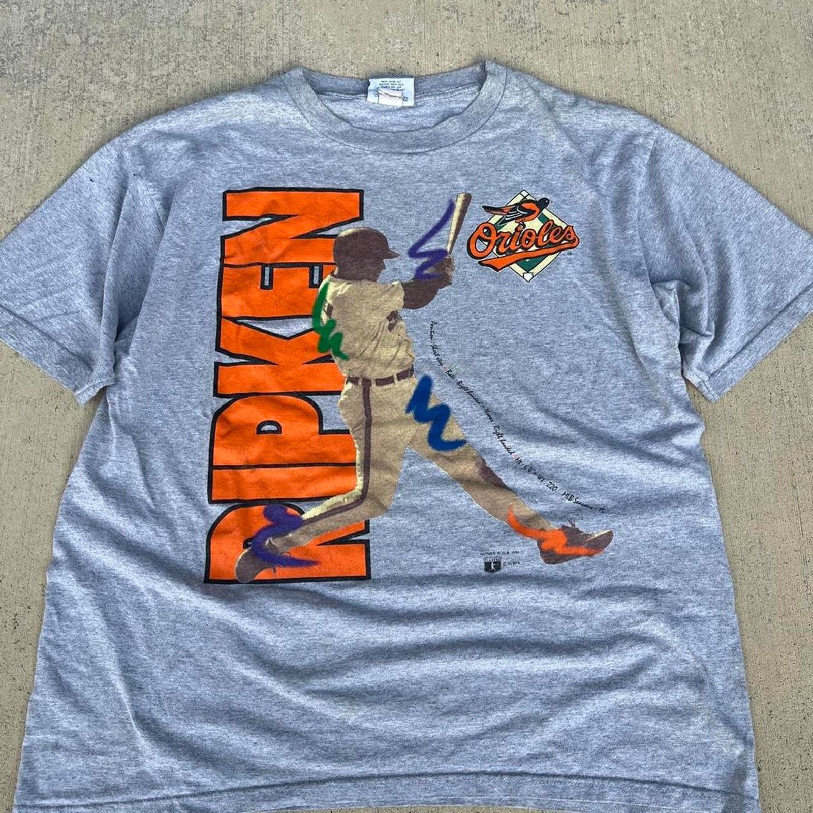 Lee Cal Ripken Jr 90s Lee Sport Gray Men’s MLB Baseball Shirt Size US XL / EU 56 / 4 - 2 Thumbnail