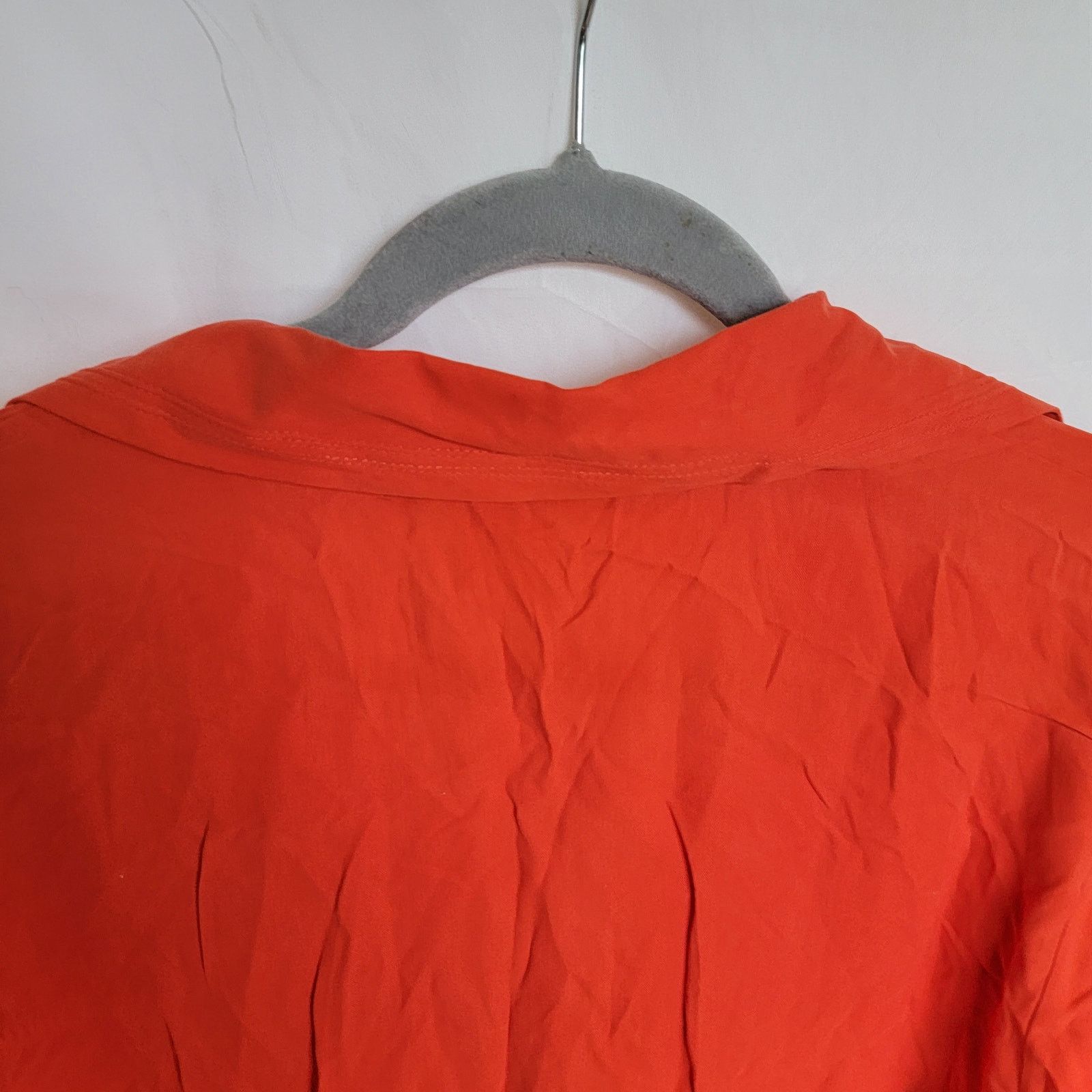 Other Y2K Gauva Red Orange 100% Silk Button-Up Shirt Size 18 Size XXL / US 16-18 / IT 52-54 - 12 Thumbnail
