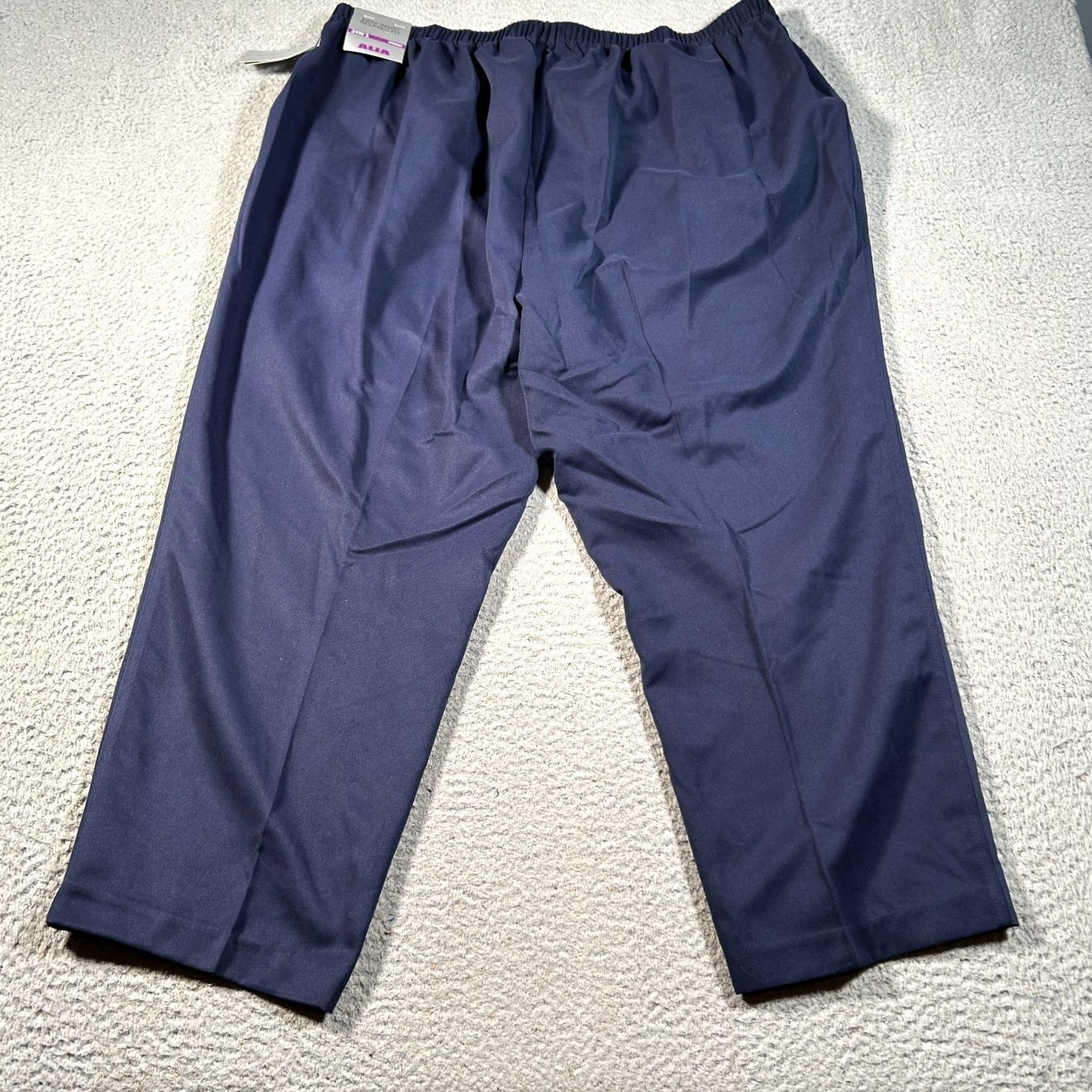 Vintage VINTAGE Alia Pants Women Plus Petite 24W Blue Microfiber Twill Straight Leg Stretch NWT Size 42" / US 20 - 2 Thumbnail