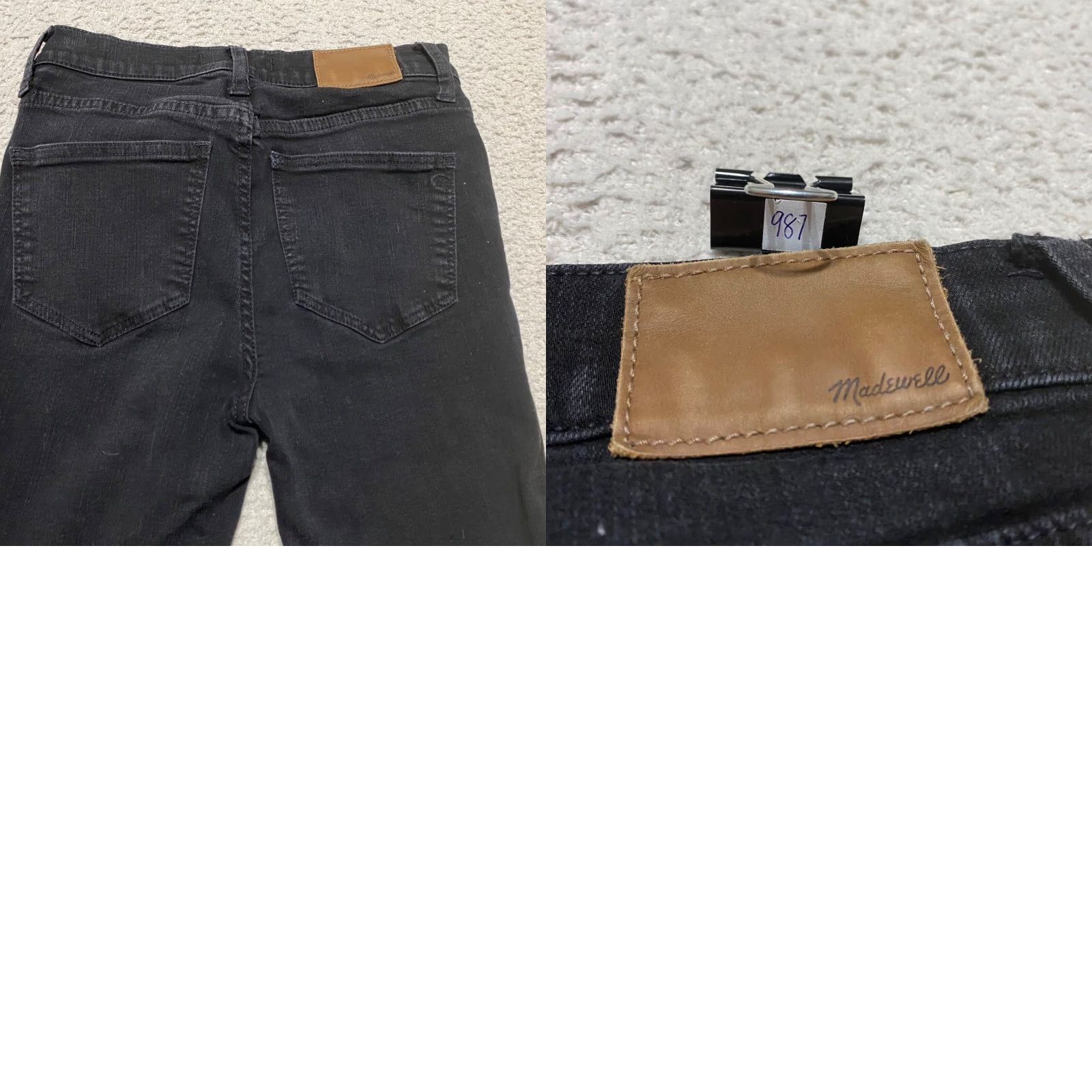 Madewell VINTAGE Madewell Jeans Black Denim Mid Rise Slim Straight Roadtripper Women 25 Jeans Size 42" / US 20 - 9 Thumbnail