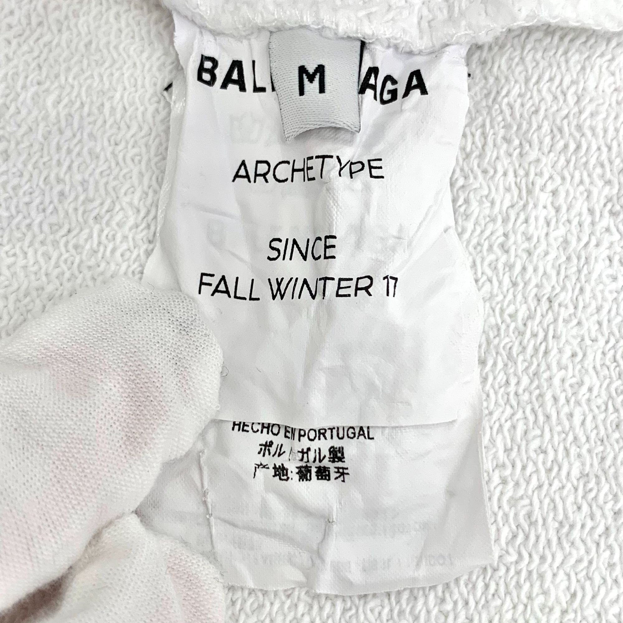 Balenciaga Balenciaga White Logo Cotton Hoodie (Size M) Size M / US 6-8 / IT 42-44 - 5 Thumbnail