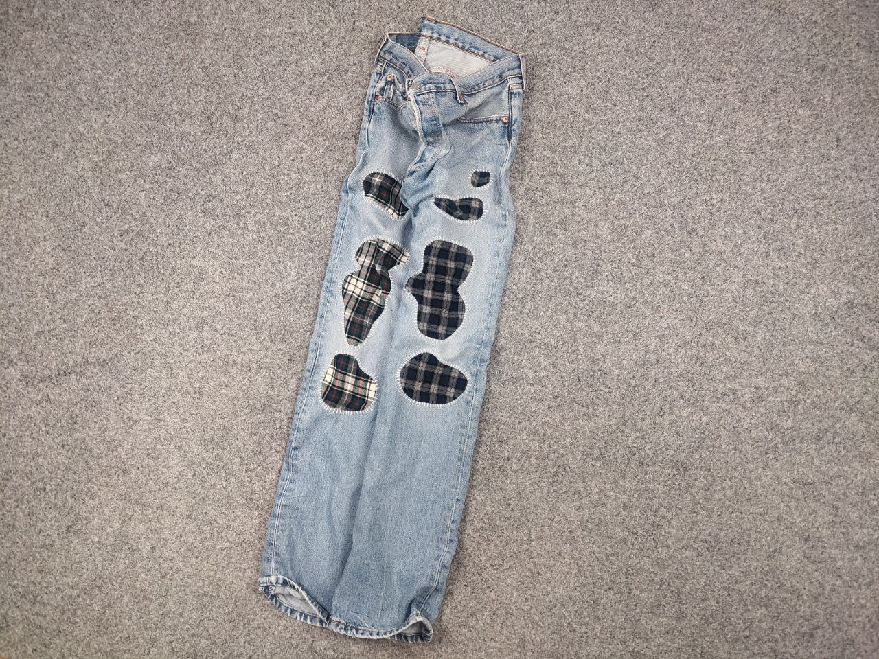 Levi's Rare Vintage 90's levis 501 x Sashiko Patchwork Denim Jeans Size US 36 / EU 52 - 3 Thumbnail