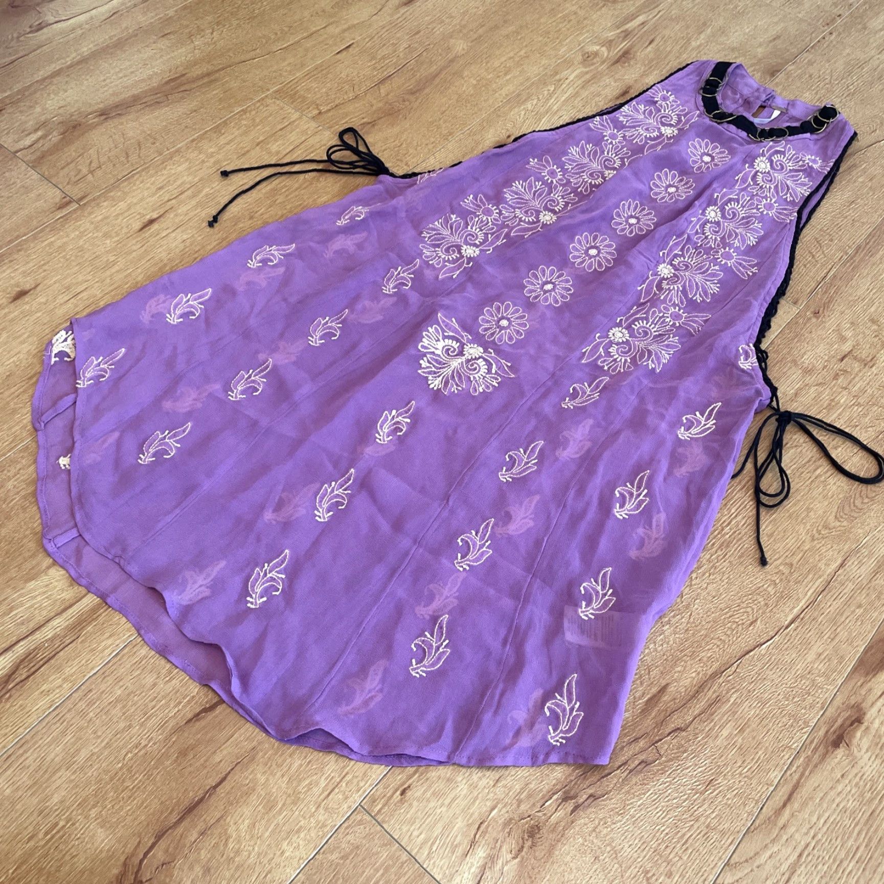 Free People Free People Tunic Women M Purple Sheer Embroidered Lilac Sunset Kisses Size M / US 6-8 / IT 42-44 - 4 Thumbnail